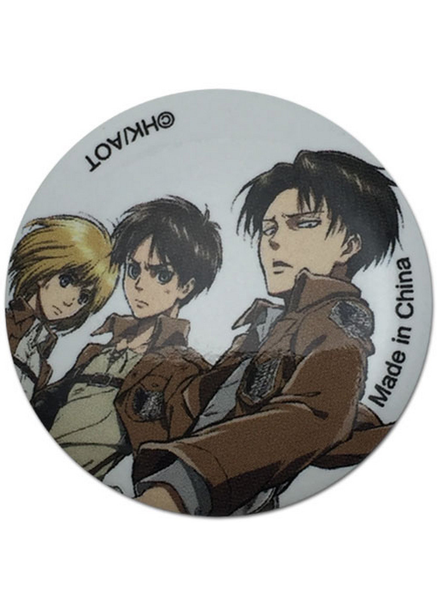 Attack On Titan - Armin Arlet Eren Yeager And Levi Ackerman Button