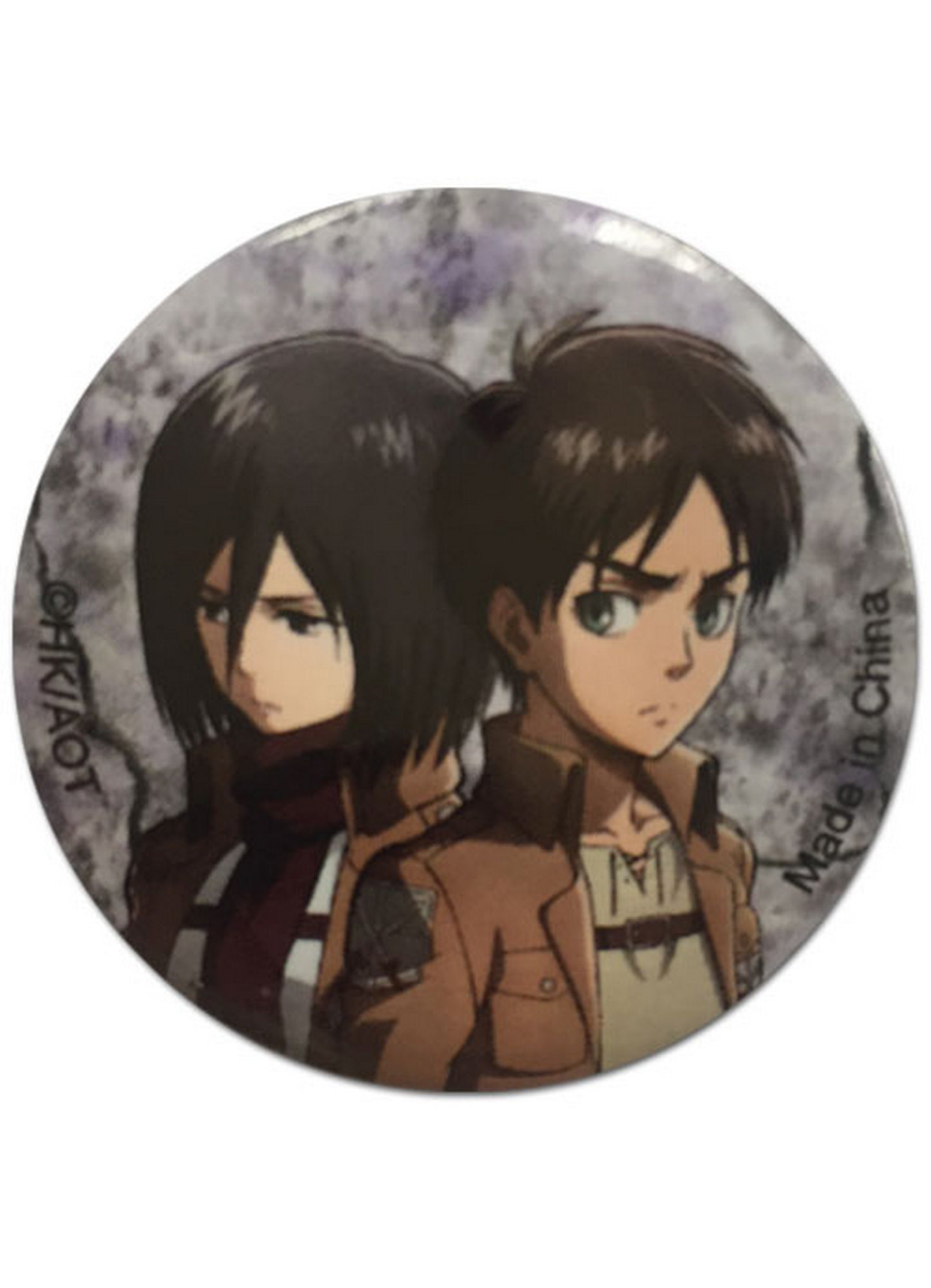 Attack On Titan - Mikasa Ackerman And Eren Yaeger Button