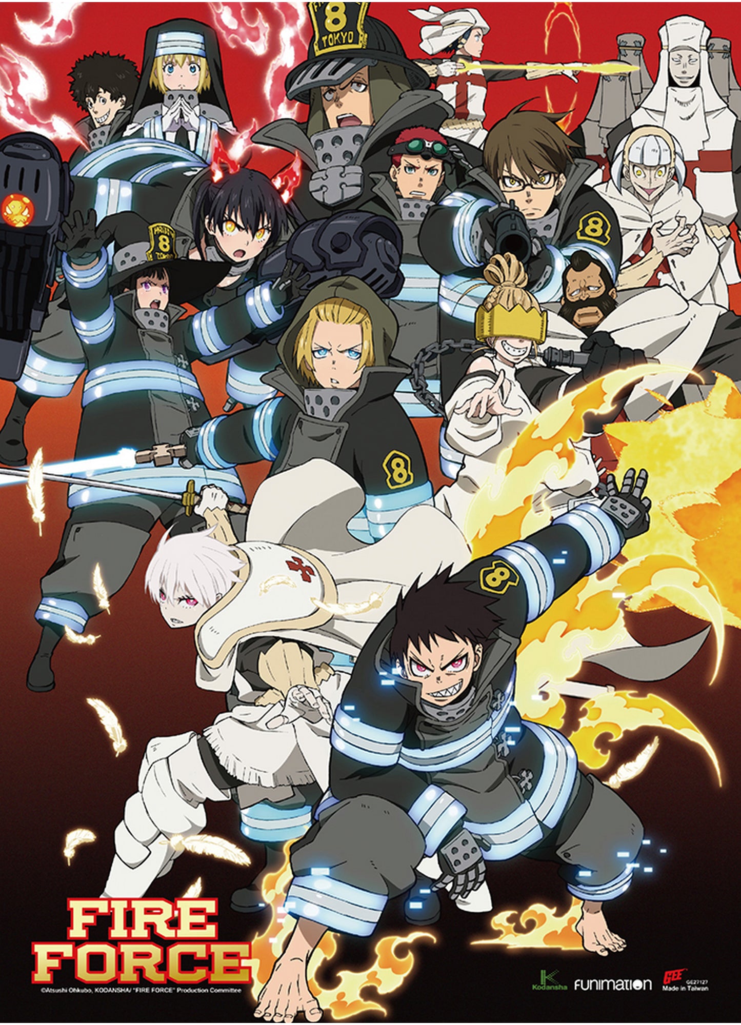 Fire Force - Key Art Group Wall Scroll 31"W x 43"H