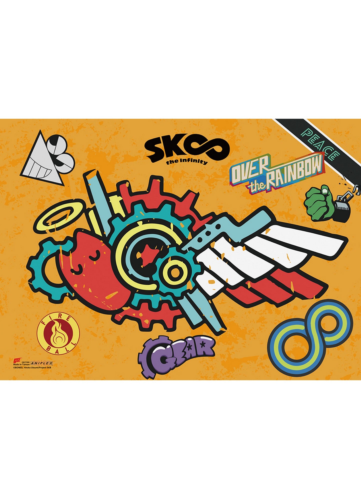 Sk8 The Infinity - Reki Skateboard Pattern Wall Scroll 31"W x 43"H