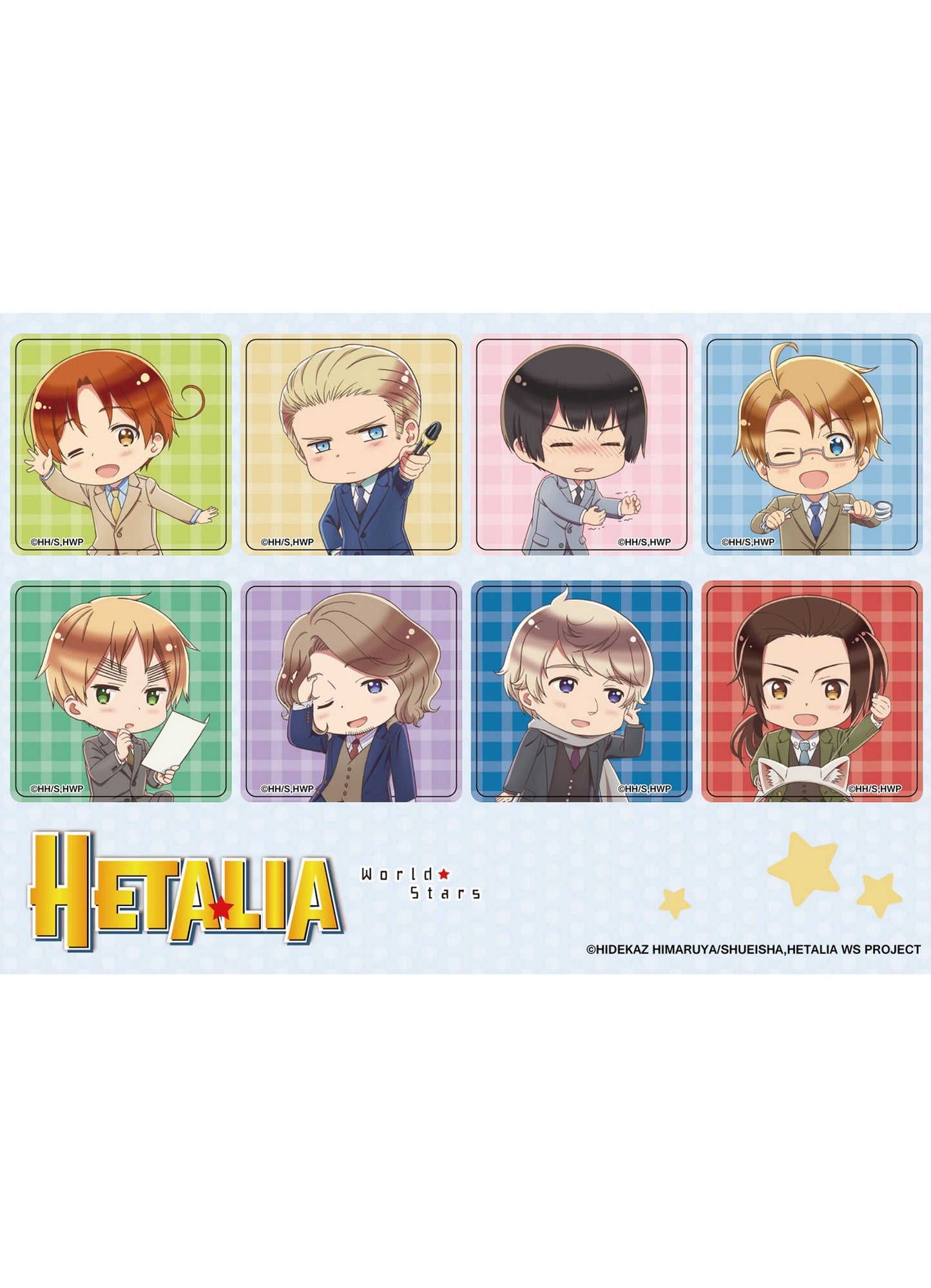 Hetalia Season 7 - SD Character Square Sticker Set