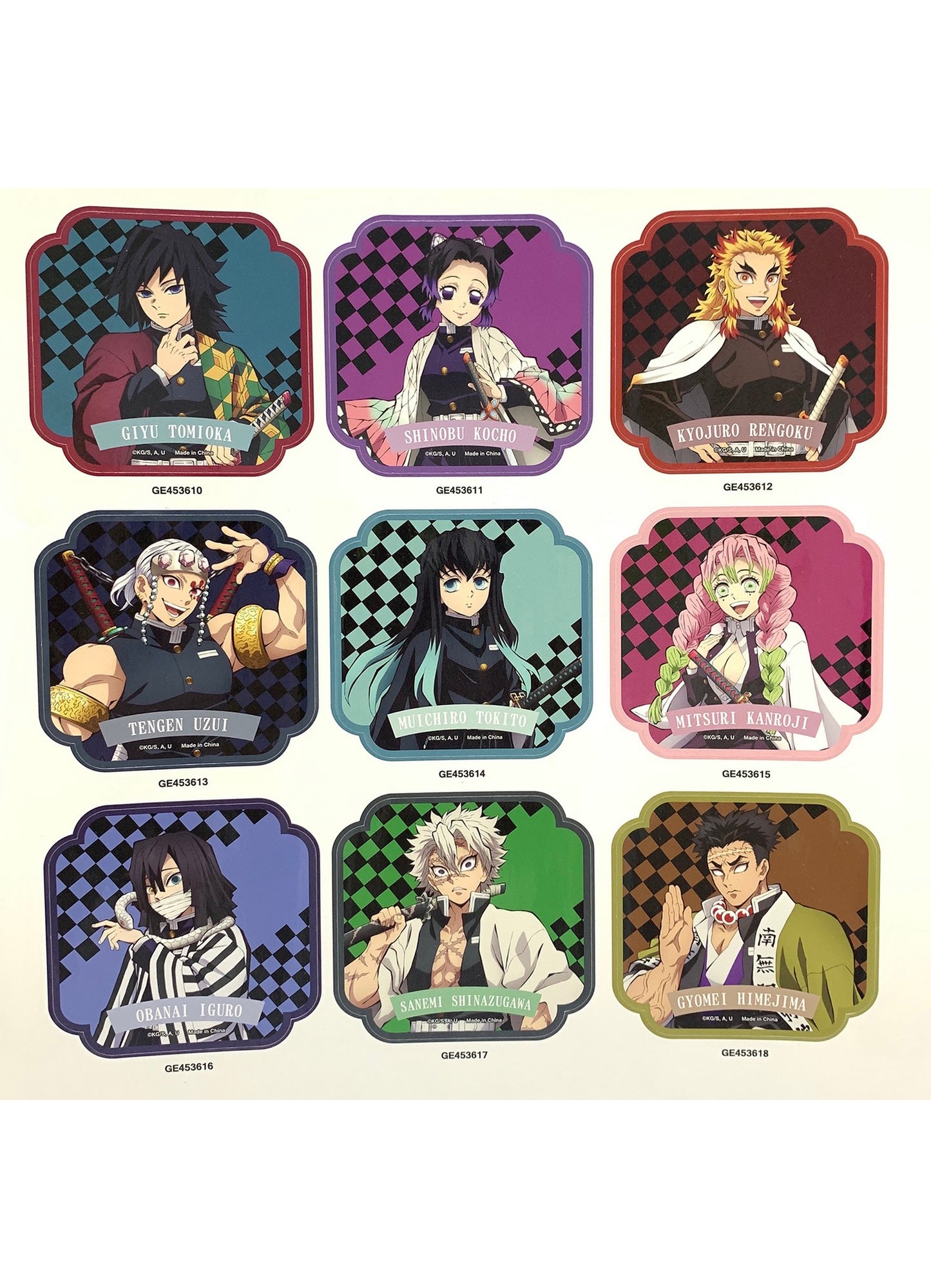 Demon Slayer Tv2 - Hashira #2 Die-Cut Sticker Set