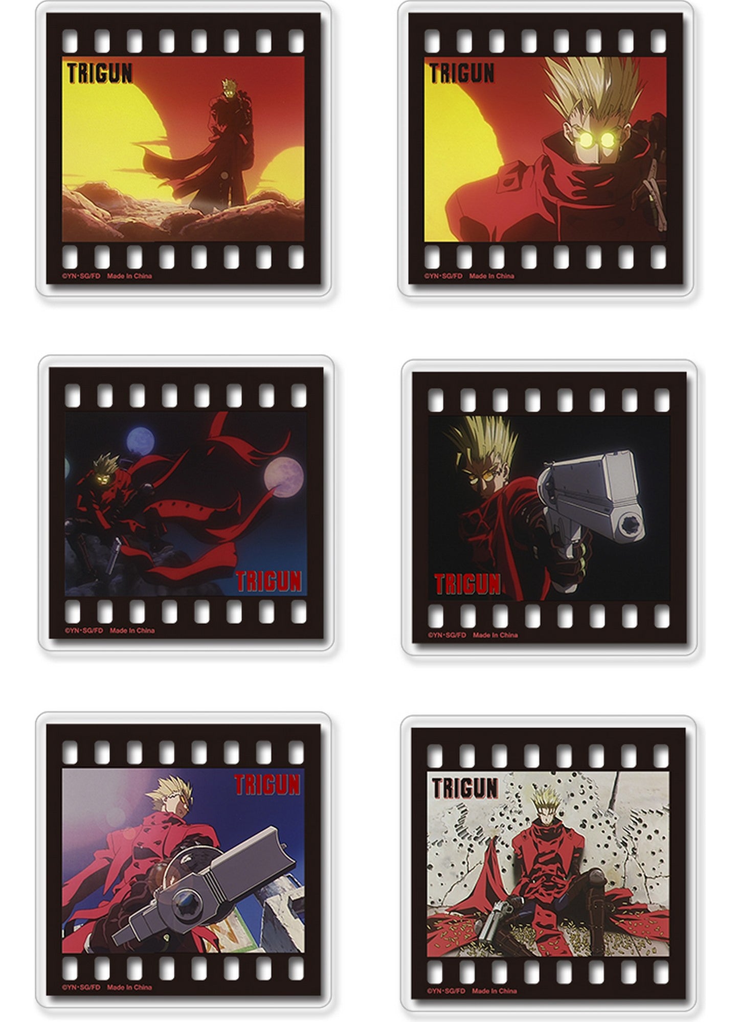 Trigun - Op Screenshot Transparent Die-Cut Sticker Set