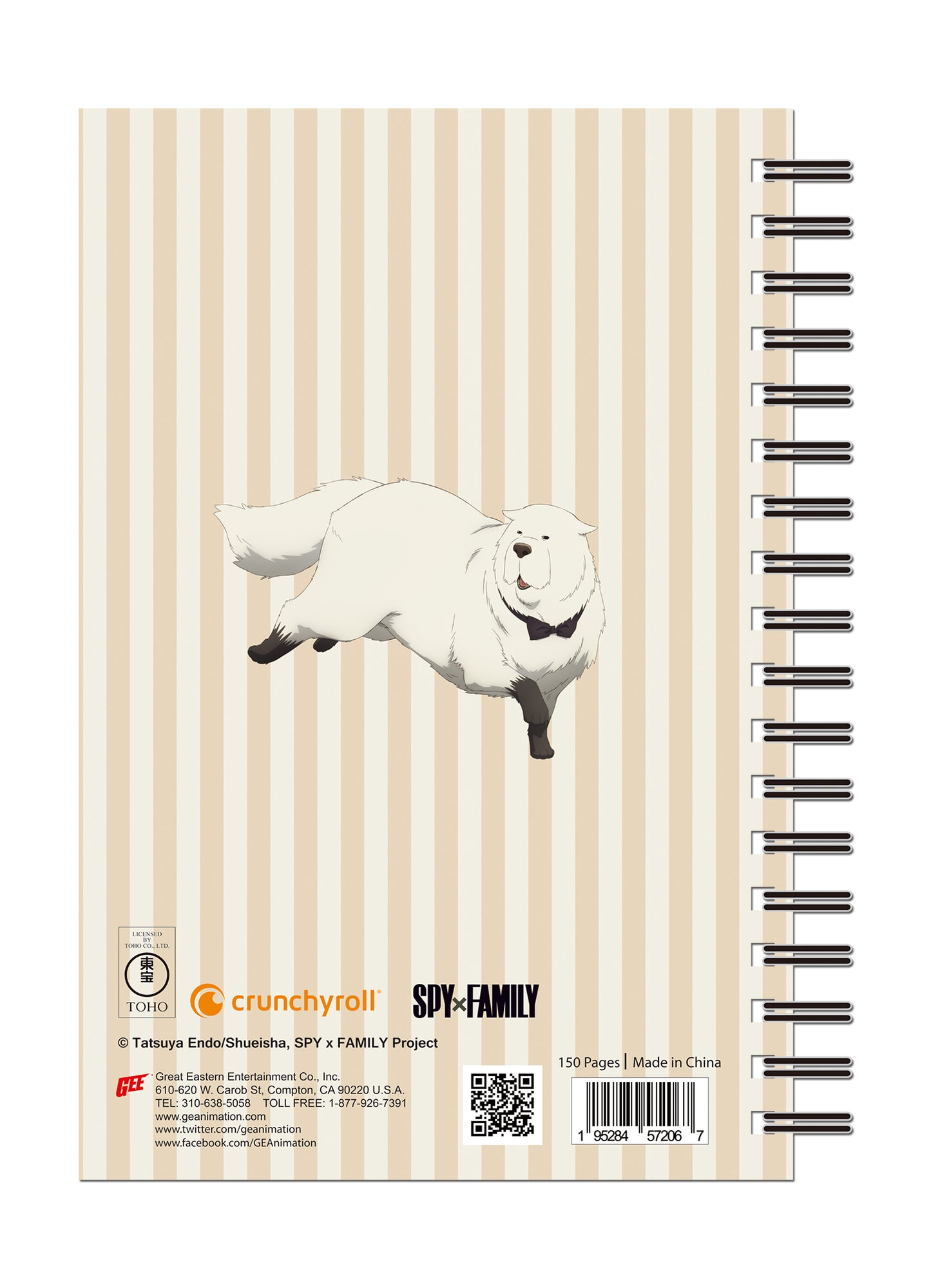 Spy X Family - Bond Yellow Stripes Background Notebook