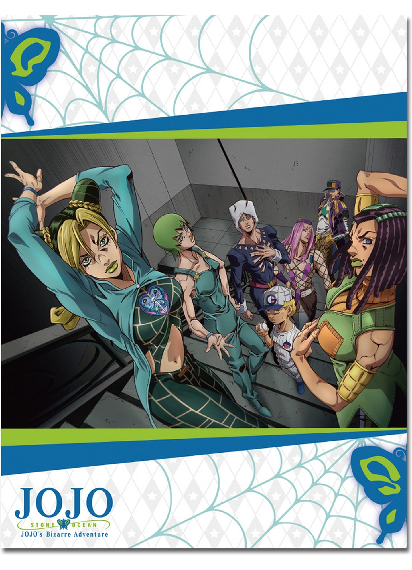 Jojos S5 Stone Ocean - Key Art #2 Sublimation Throw Blanket 46"W x 60"H