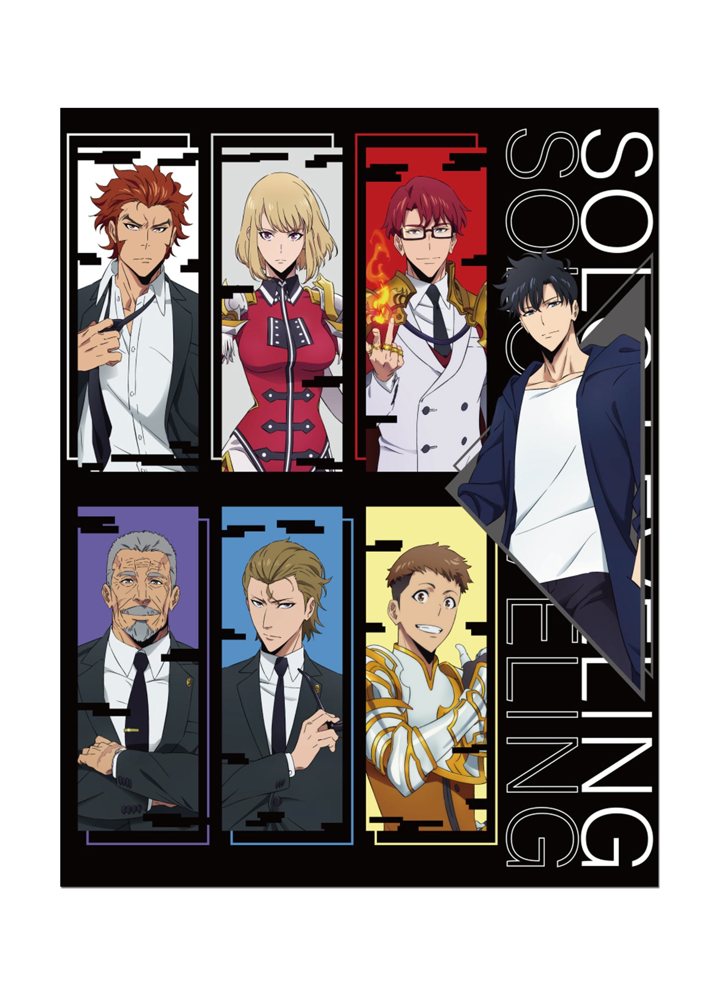 Solo Leveling - Sung Jinwoo Solo With Other Character Color Art Throw Blanket 46"W x 60"H