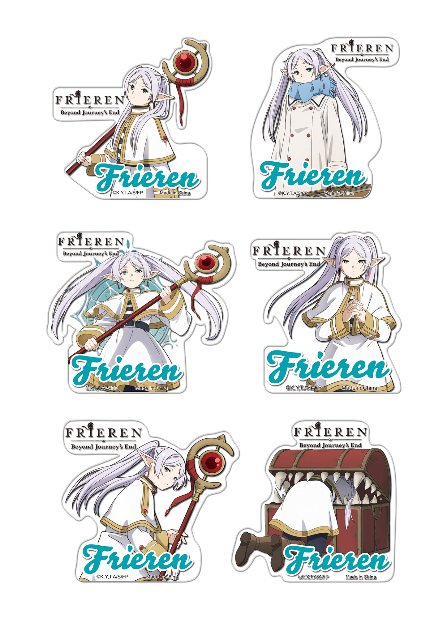 Frieren: Beyond Journey's End - Frieren's Different Poses Transparent Die-Cut Sticker