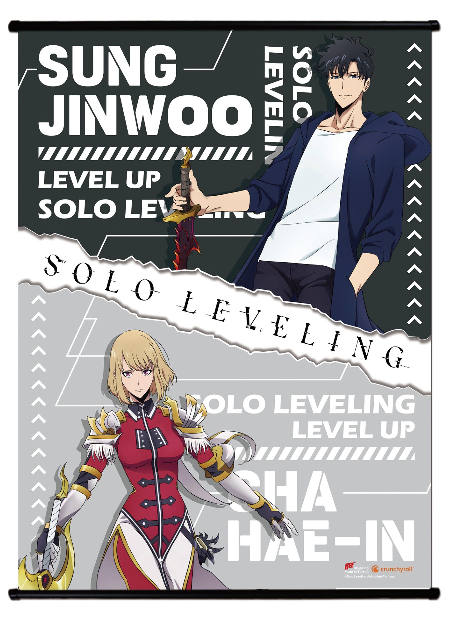 Solo Leveling - Sung Jinwoo And Cha Hae-In Wall Scroll