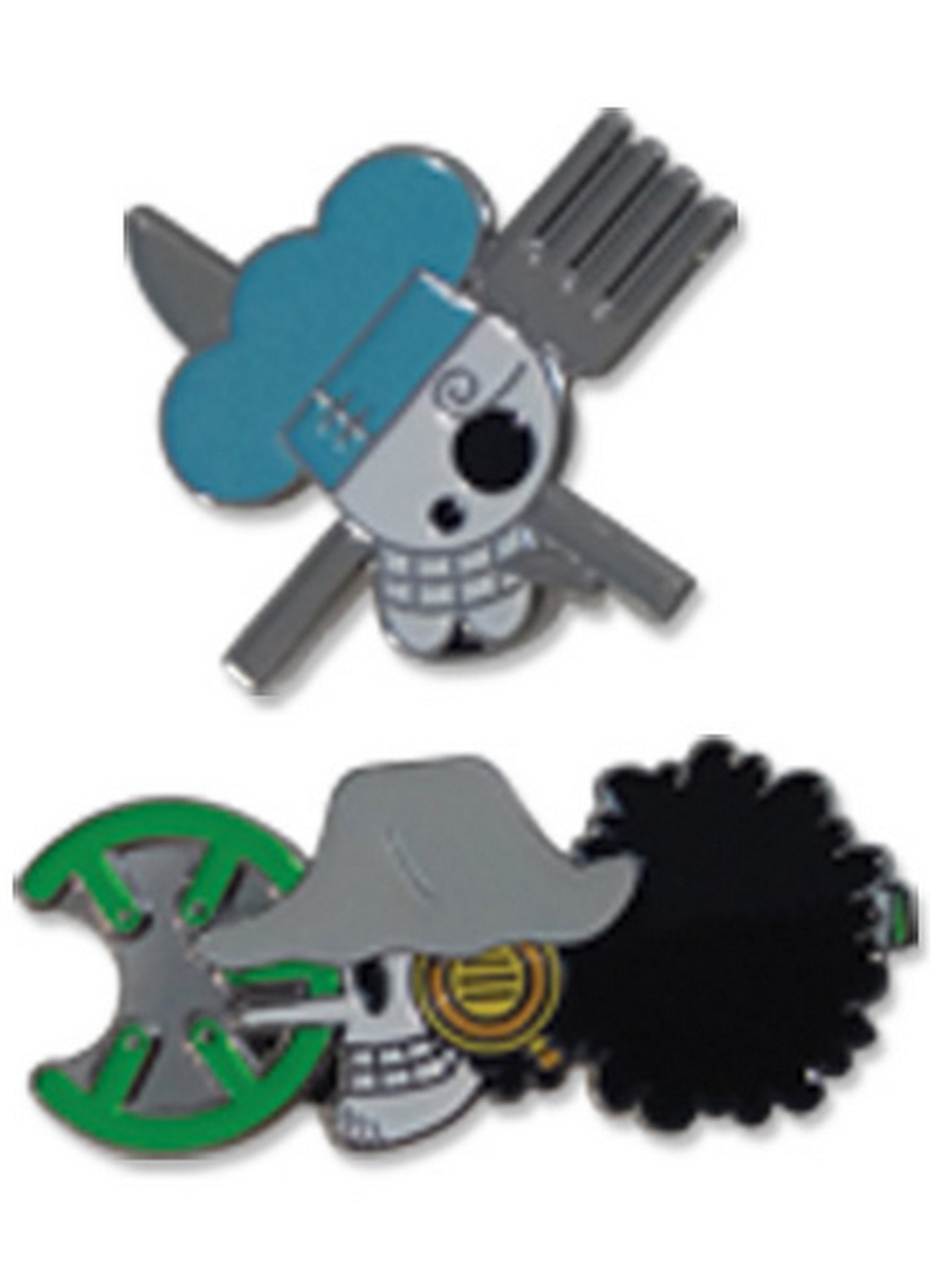 One Piece - Vinsmoke Sanji & Usopp Skull Pin Set
