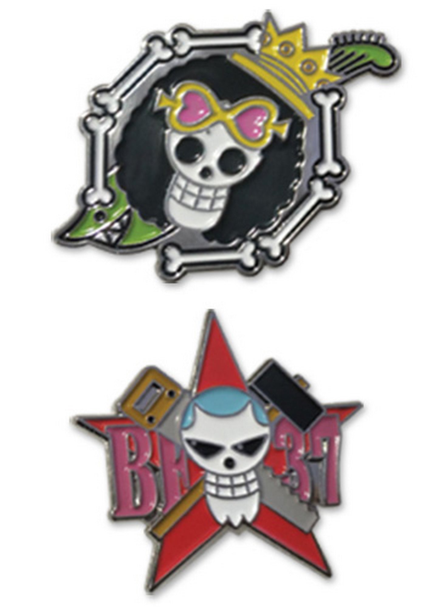 One Piece - Brook & Franky Skull Pin Set