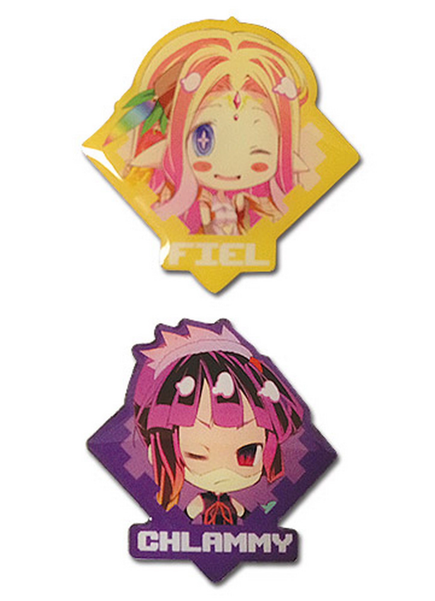 No Game No Life - Chlammy Zell & Fiel Nirvalen Metal Pin