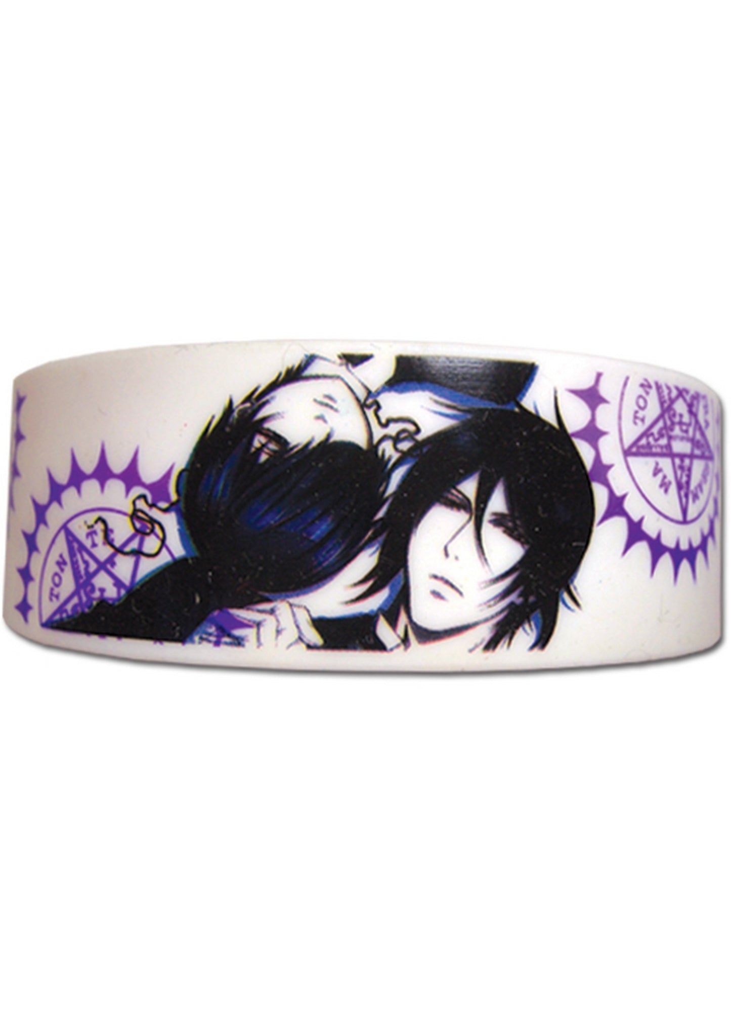 Black Butler 2 - Sebastian Michaelis And Ciel Phantomhive White Background PVC Wristband