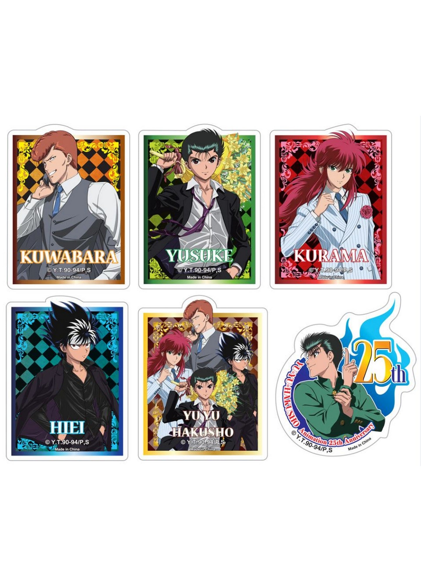 Yu Yu Hakusho - 25th Die-Cut Sticker Set 3.5"