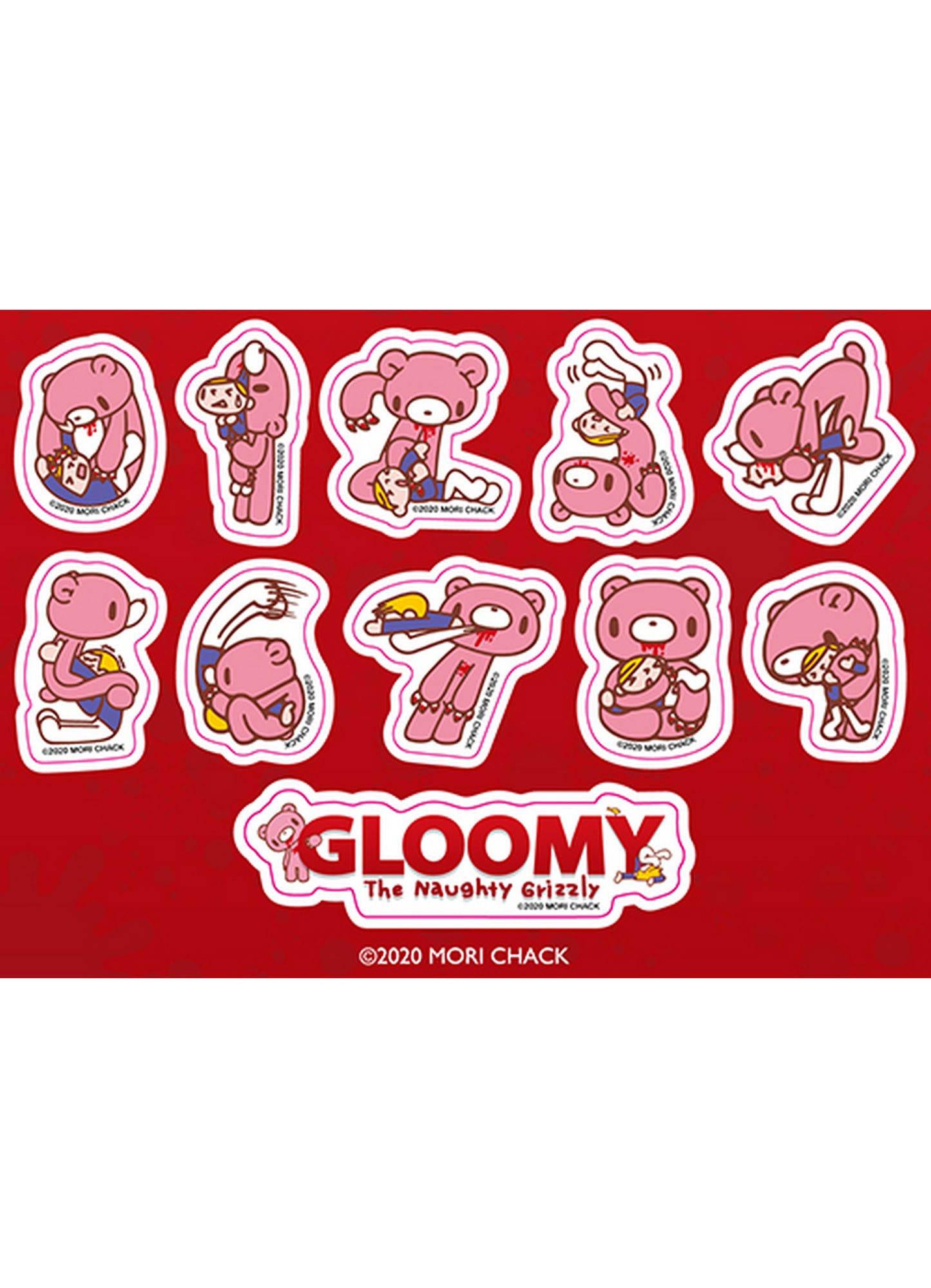 Gloomy Bear And Gloomy - Numeral Sticker Set 5"X7"