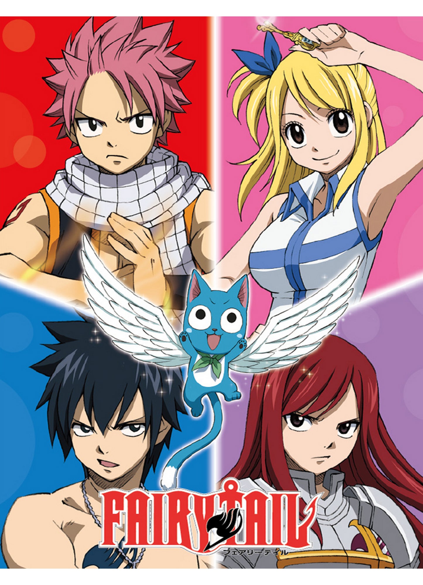 Fairy Tail - Four Color Group Sublimation Throw Blanket 46"W x 60"H