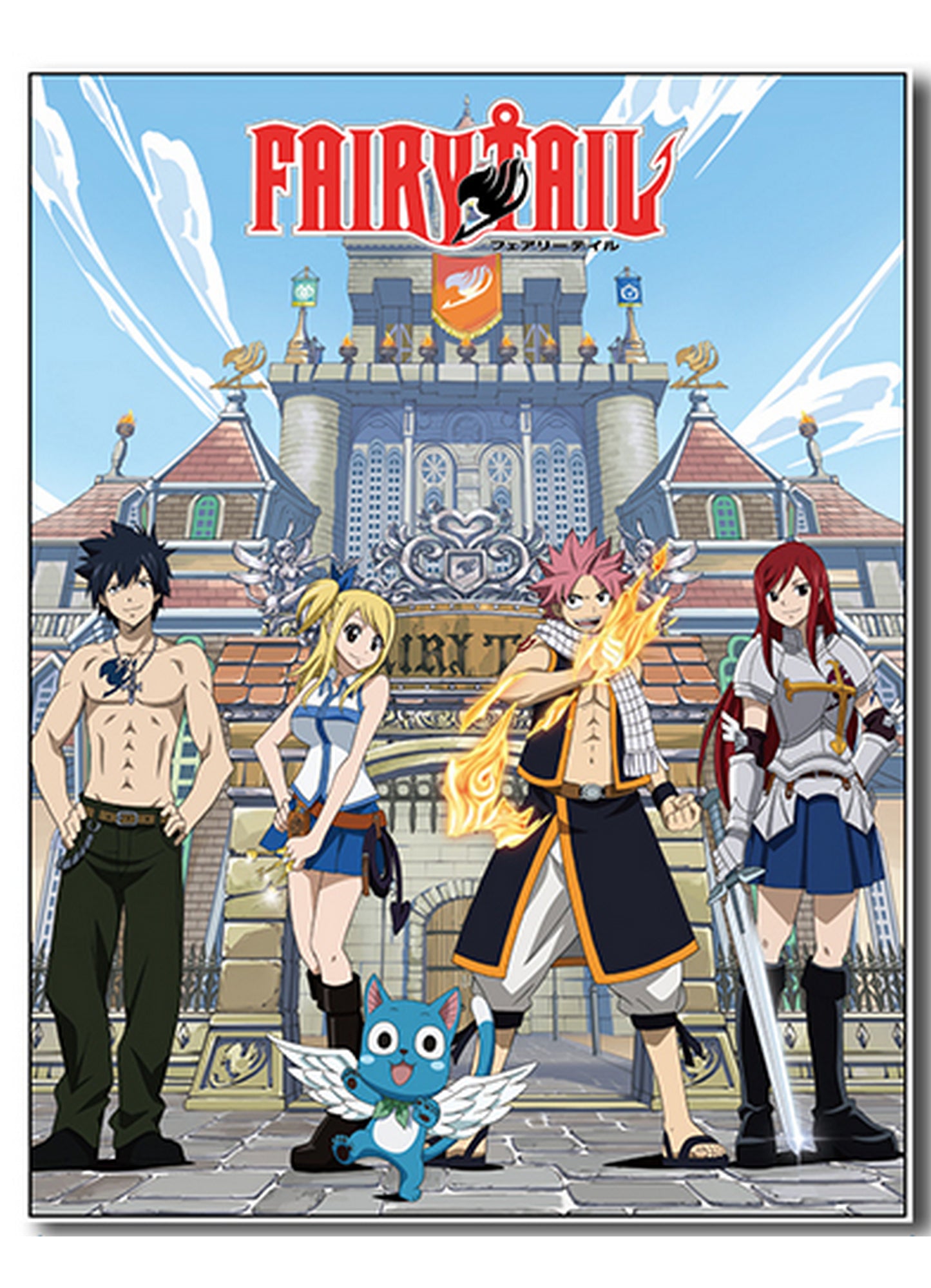 Fairy Tail - Group And Building Sublimation Throw Blanket 46"W x 60"H
