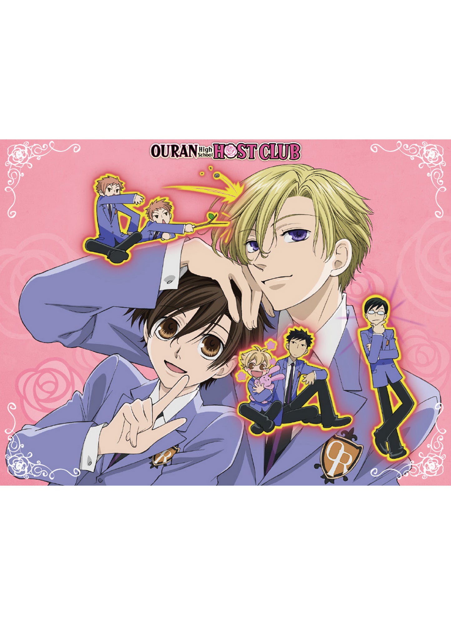 Ouran High School Host Club - Group 3 Sublimation Throw Blanket 46"W x 60"H