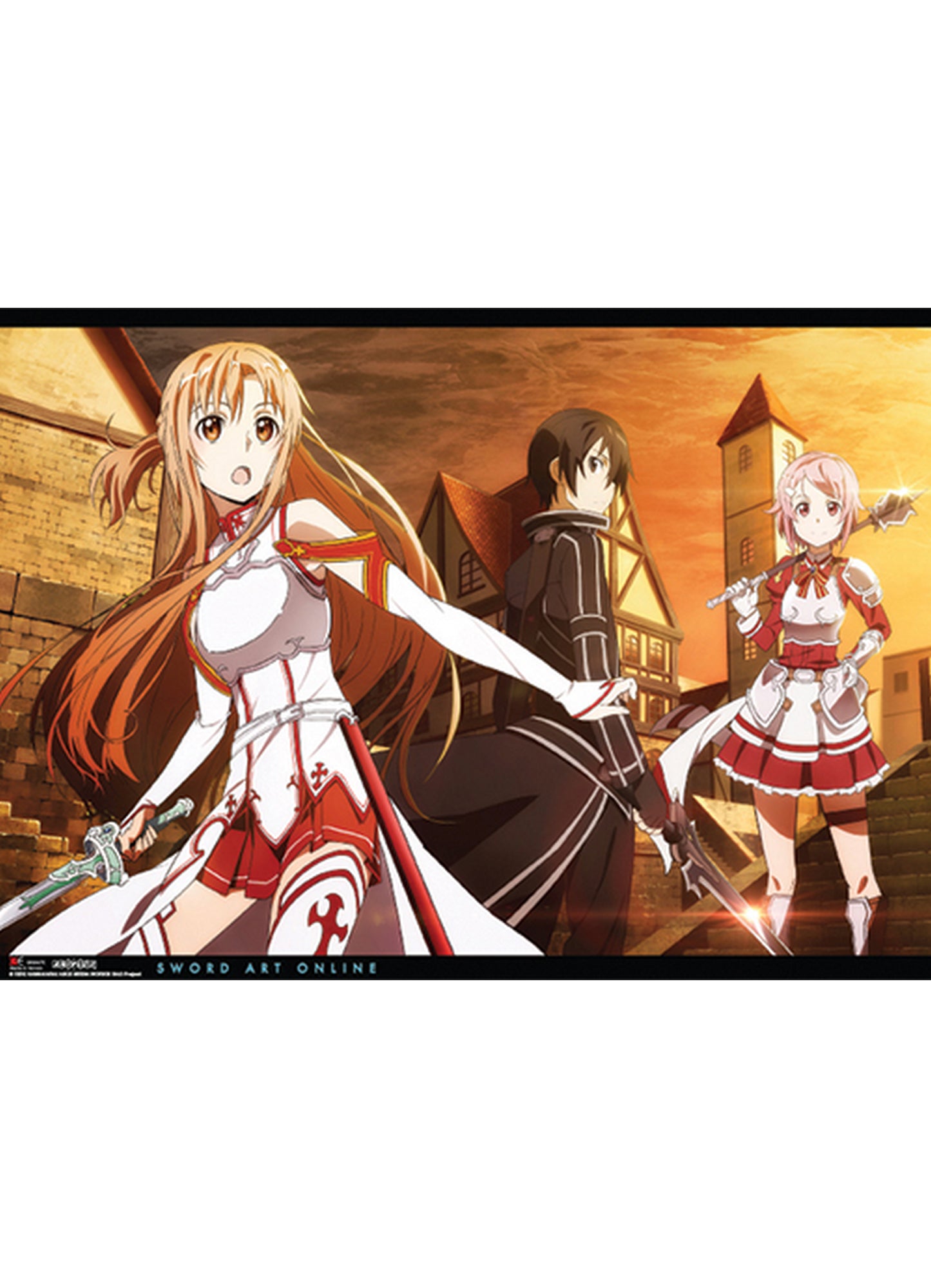 Sword Art Online - Asuna, Kirito, Lizbeth Town Wall Scroll 31"W x 43"H