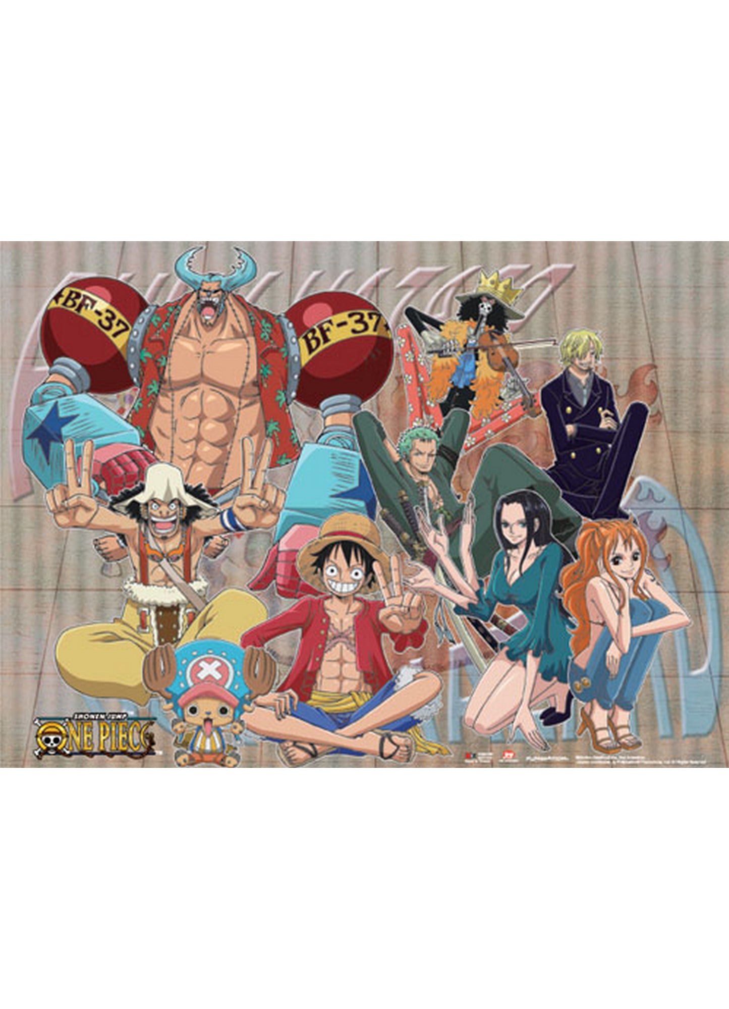 One Piece - Straw Hat Crew Grid Wall Scroll 31"W x 43"H
