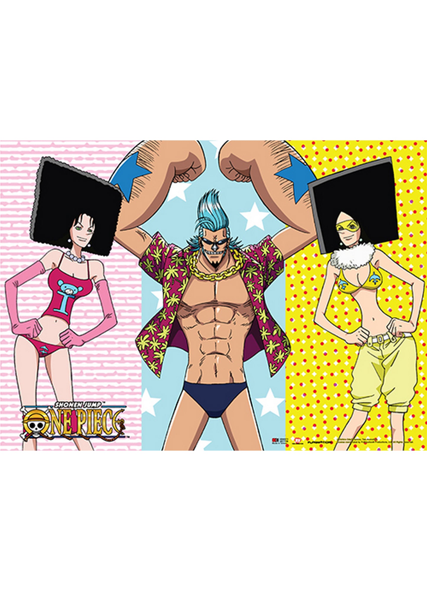 One Piece - Franky, Mozu & Kiwi Wall Scroll 31"W x 43"H
