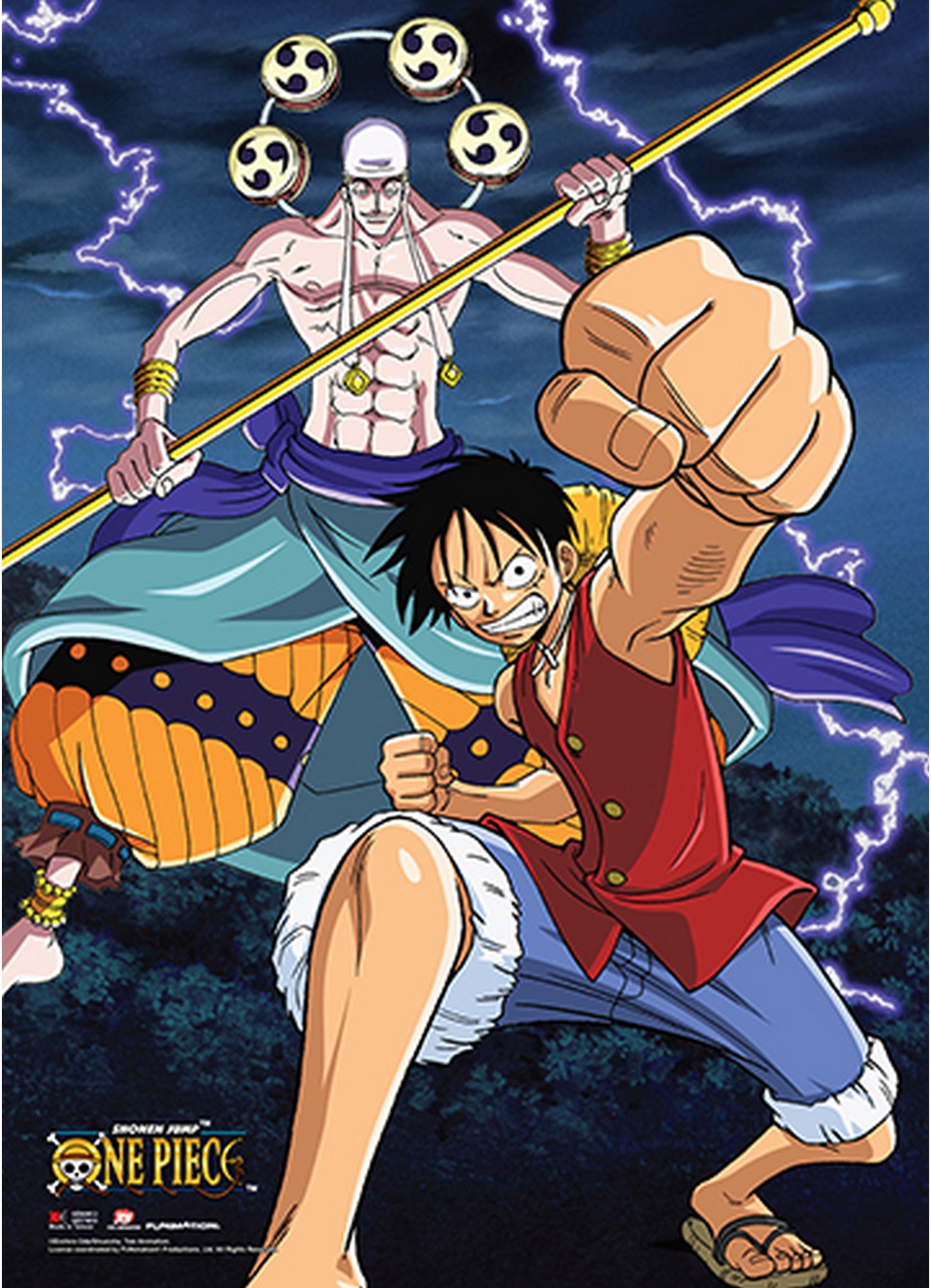 One Piece - Monkey D. Luffy & Enel Wall Scroll 31"W x 43"H