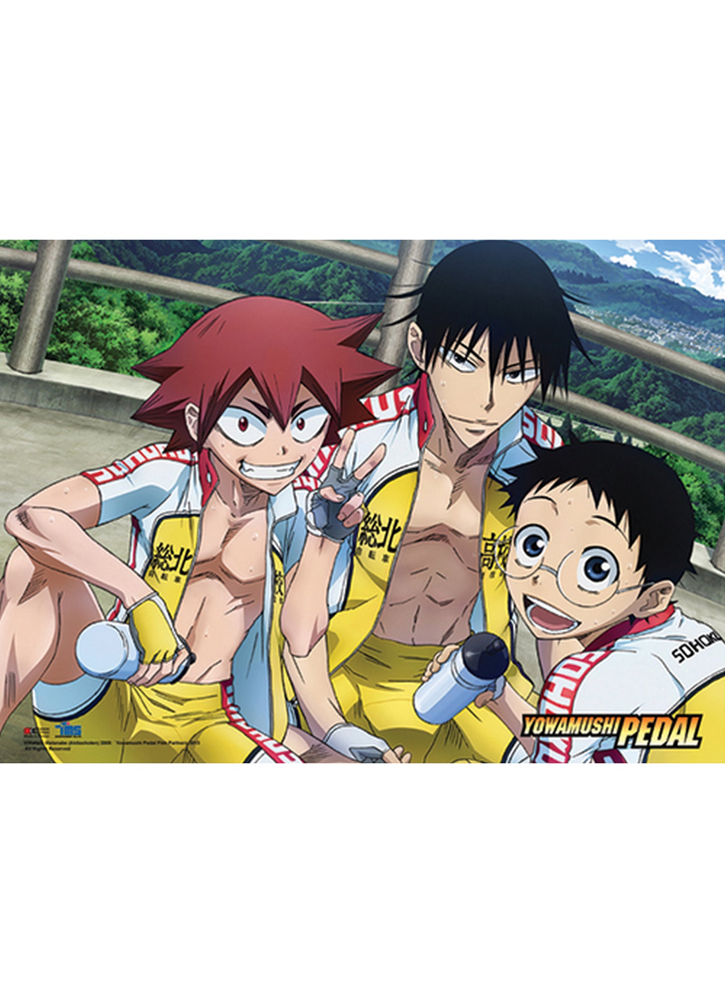 Yowamushi Pedal - Onoda Sakamichi, Imaizumi Shunsuke And Naruko Shoukichi Wall Scroll 31"W x 43"H