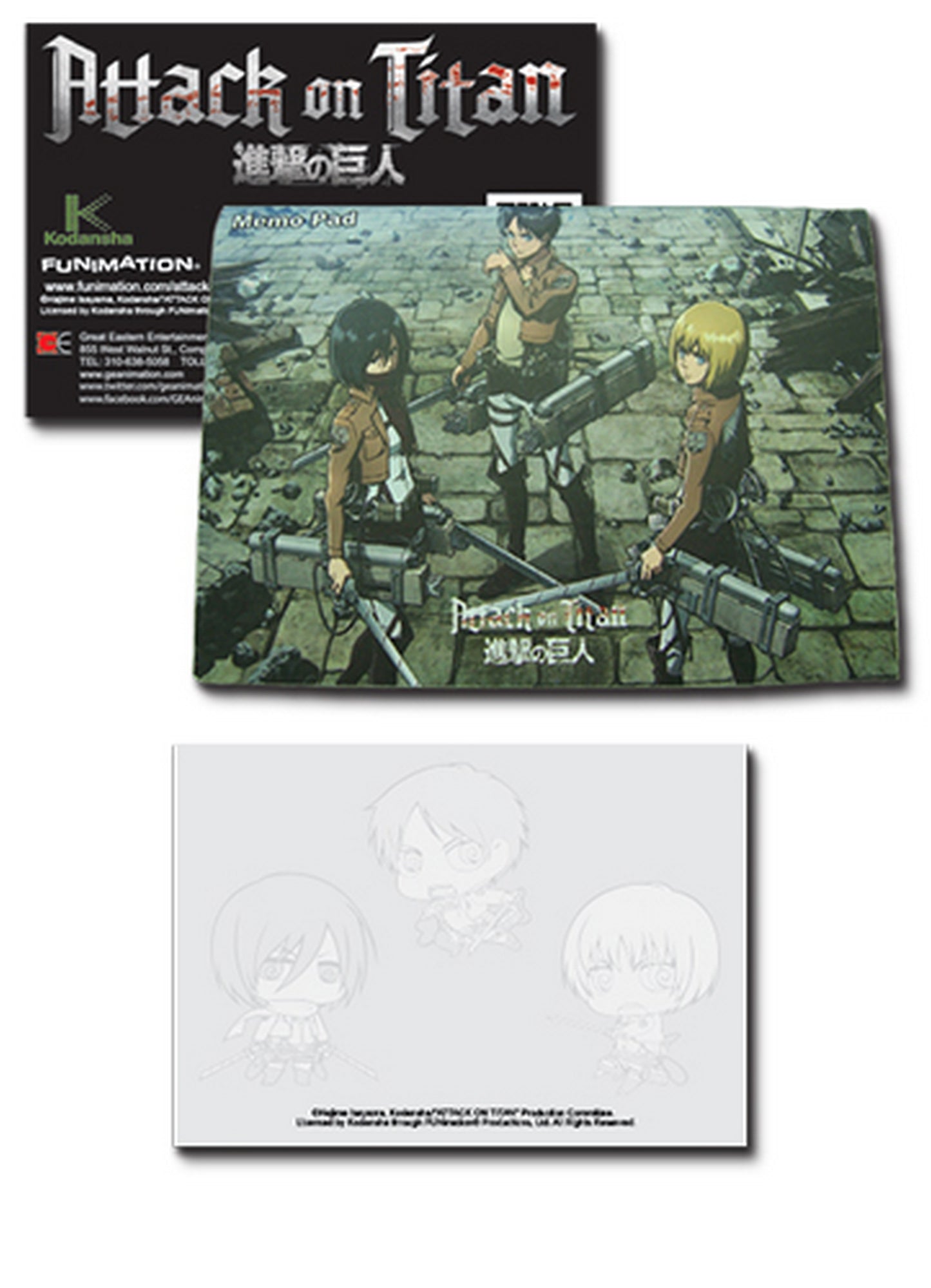 Attack On Titan - Eren Yeager, Mikasa Ackerman, Armin Arlet Memo Pad