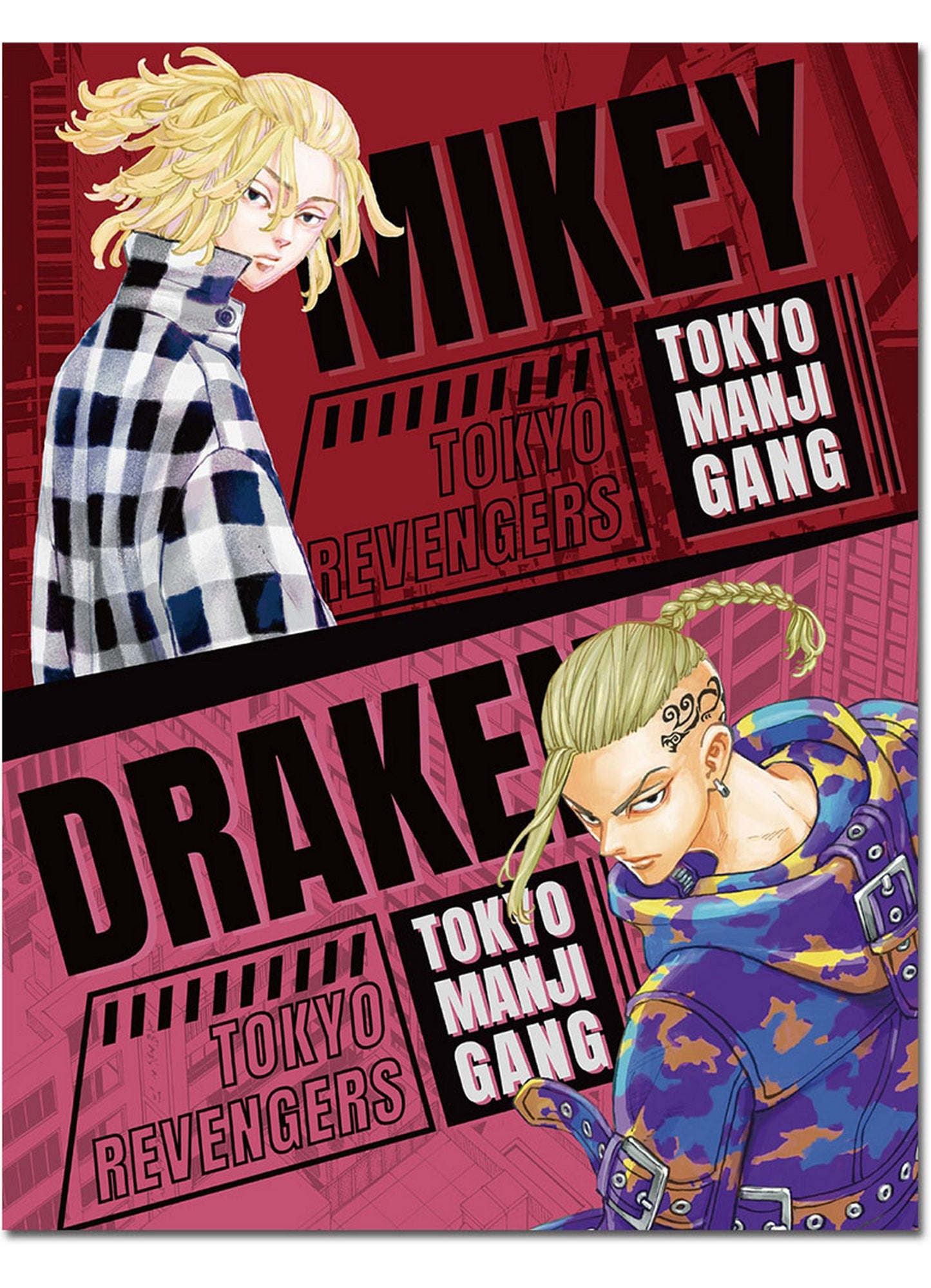Tokyo Revengers - Manjiro Sano "Mikey" & Ken Ryuguji "Draken" #01 Sublimation Throw Blanket 46"W x 60"H