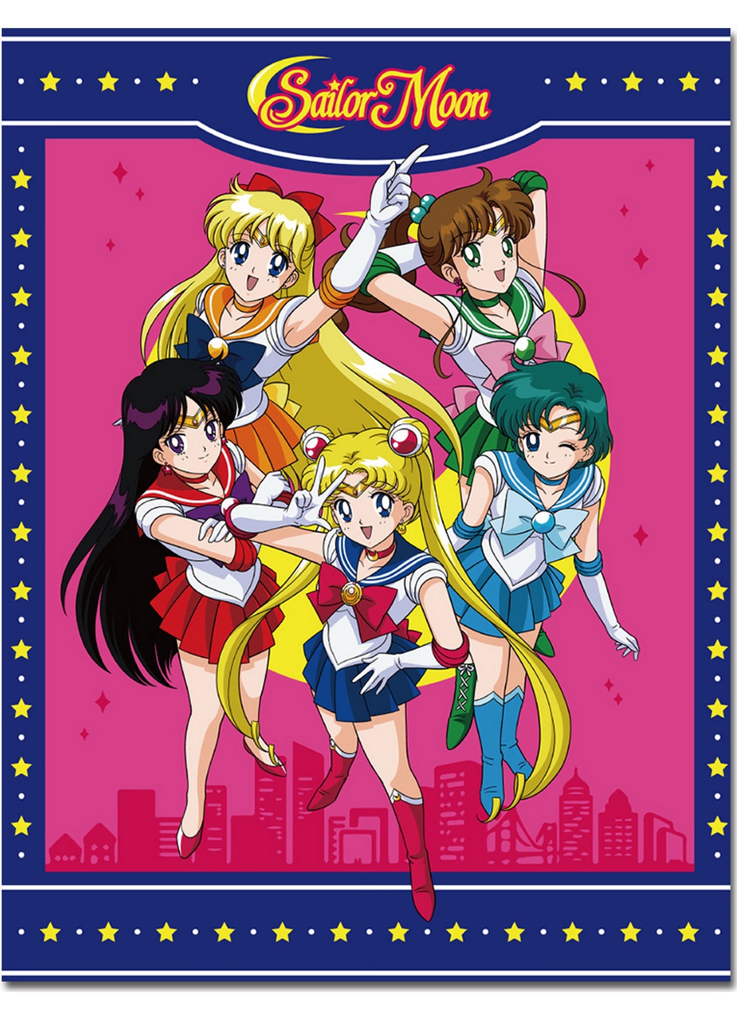 Sailor Moon - Sailors Group City Sublimation Throw Blanket 46"W x 60"H