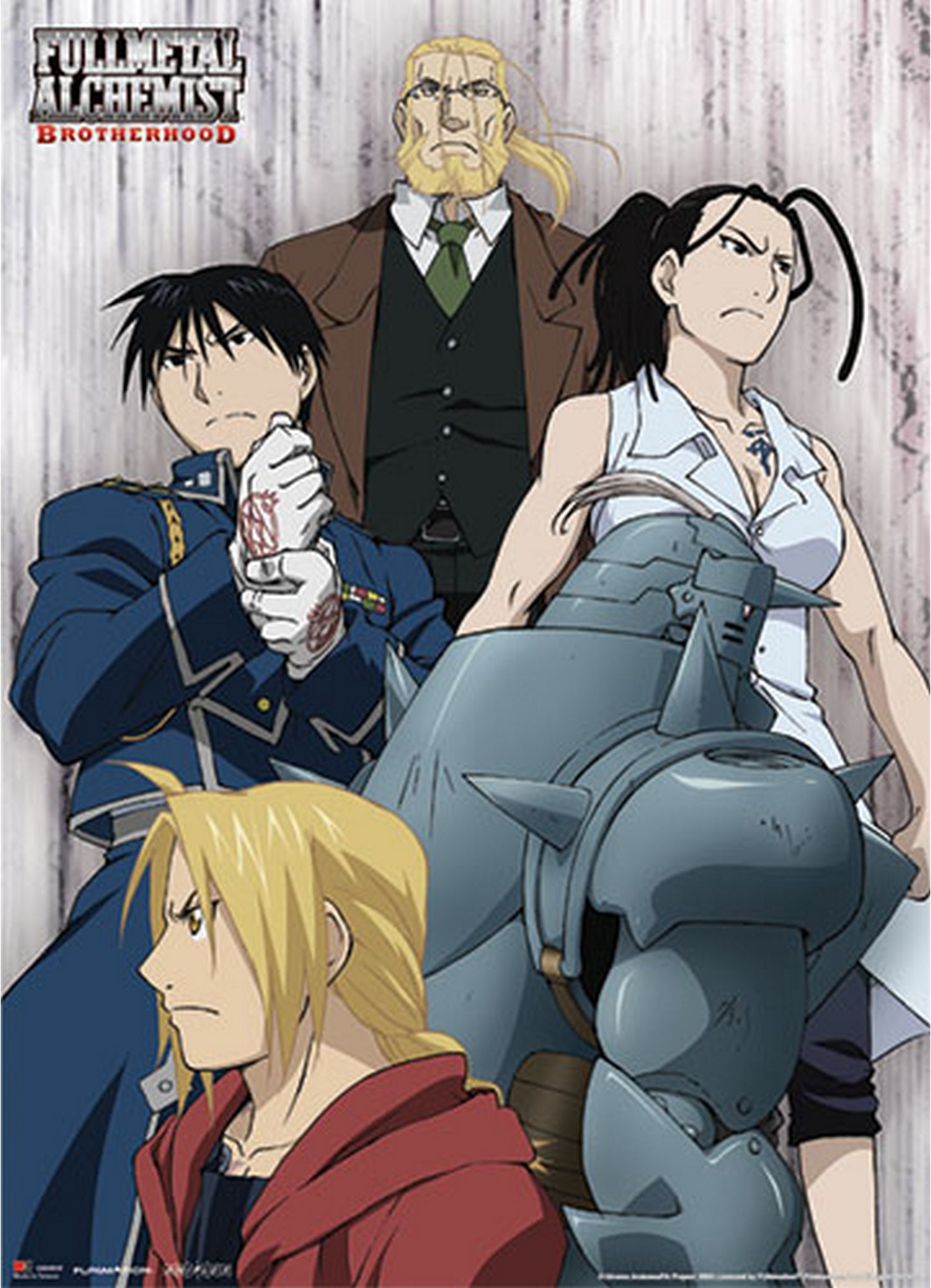 Fullmetal Alchemist: Brotherhood - Elric Brothers, Van Hohenheim, Roy Mustang & Izumi Curtis Fabric Poster