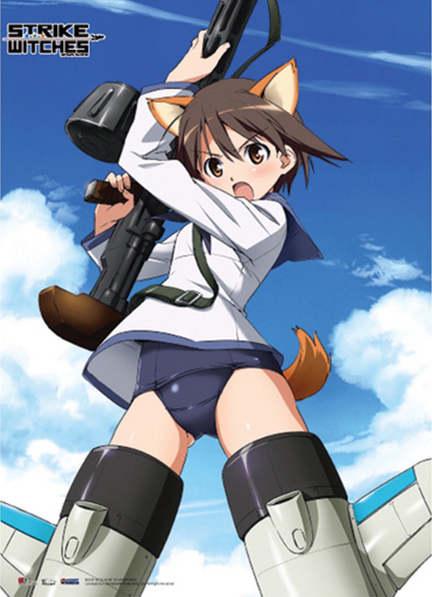 Strikes Witches - Miyafuji Yoshika With Gun Fabric Poster