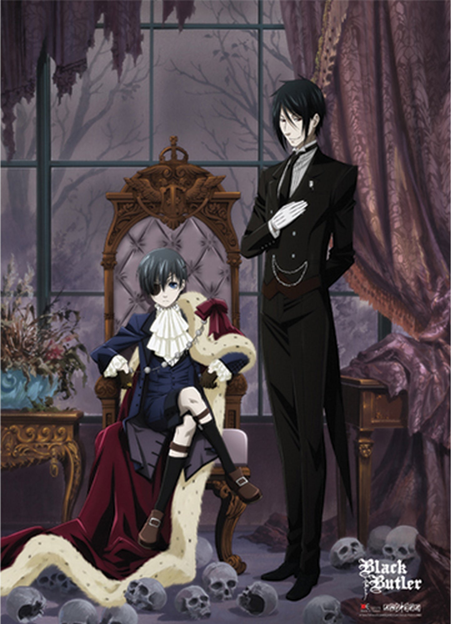 Black Butler - Ciel Phantomhive With Cloak Fabric Poster