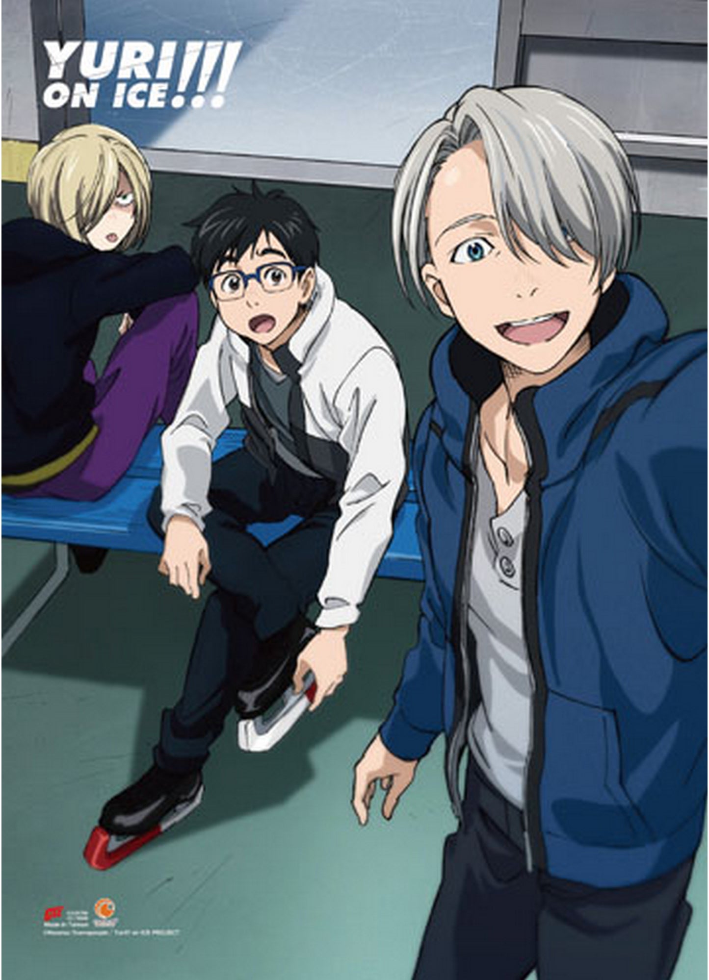 Yuri! On Ice - Yuri Katsuki, Victor Nikiforov & Yuri Plisetsky "Yurio" 2 Fabric Poster