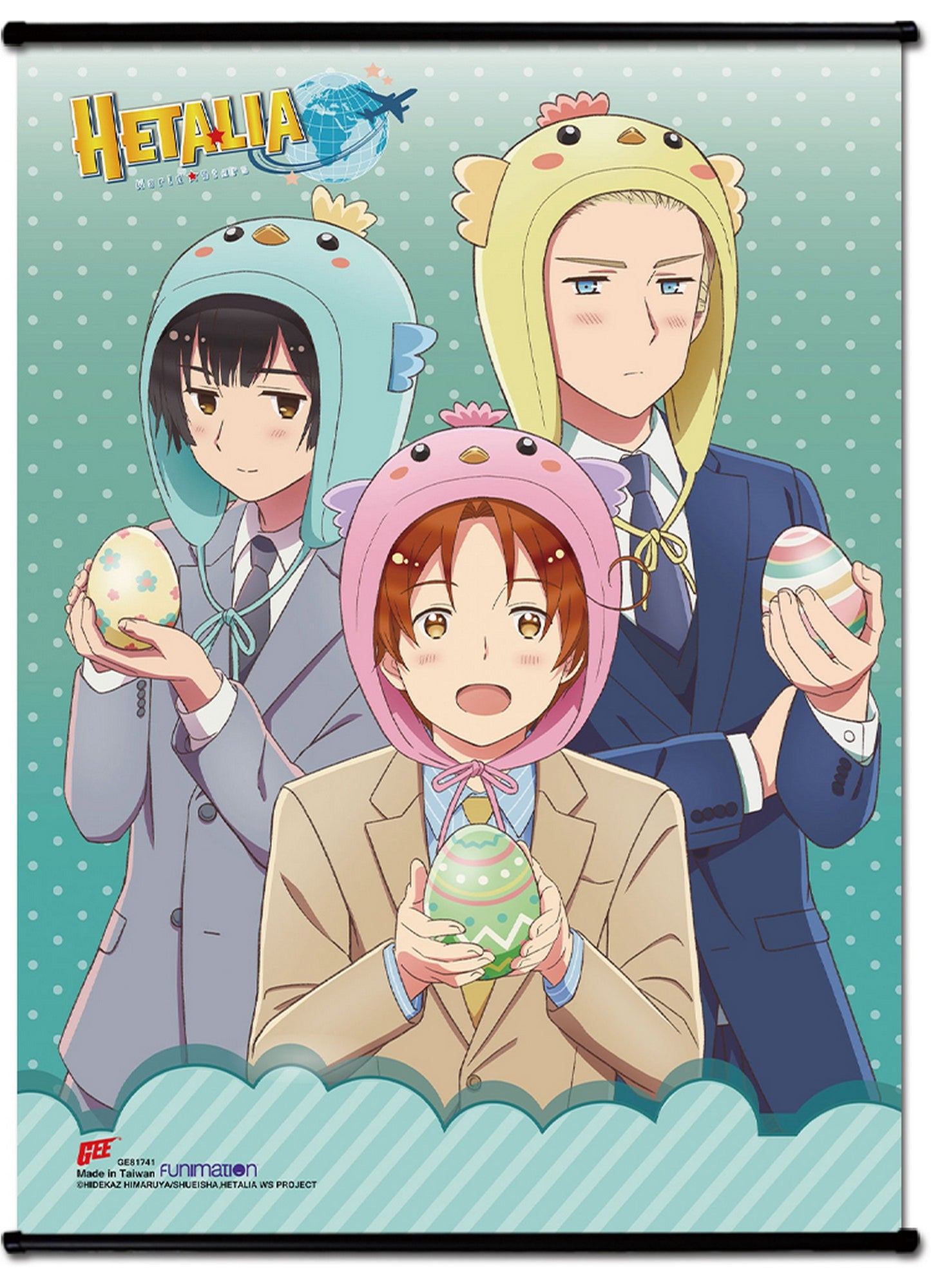 Hetalia World Star S7 - Italy & Germany & Japan Group 01 SS Wall Scroll 18.5"W x 25.2"H