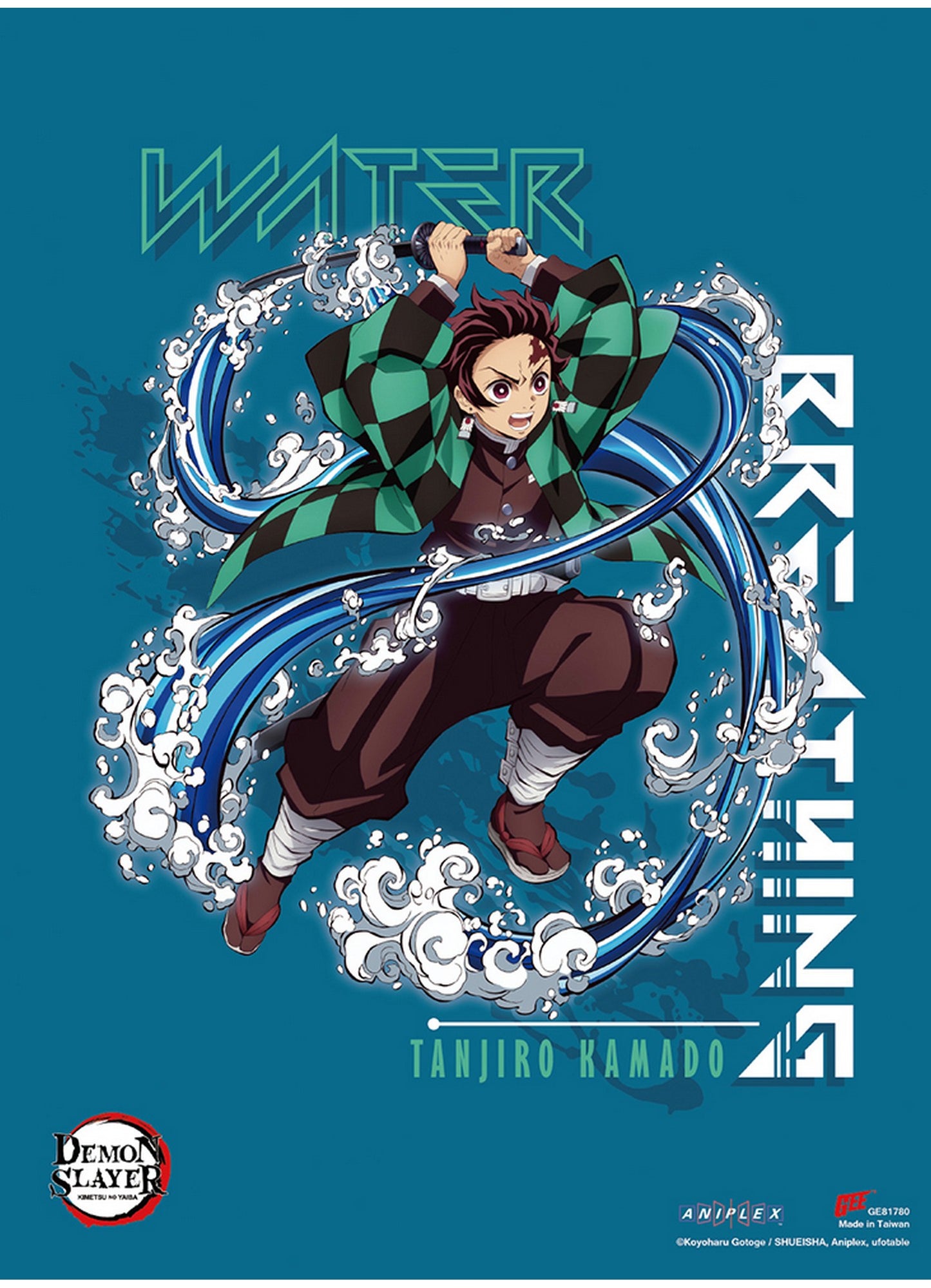 Demon Slayer The Movie: Infinity Train - Tanjiro Kamado Water Breathing #01 SS Wall Scroll 18.5"W x 25.2"H