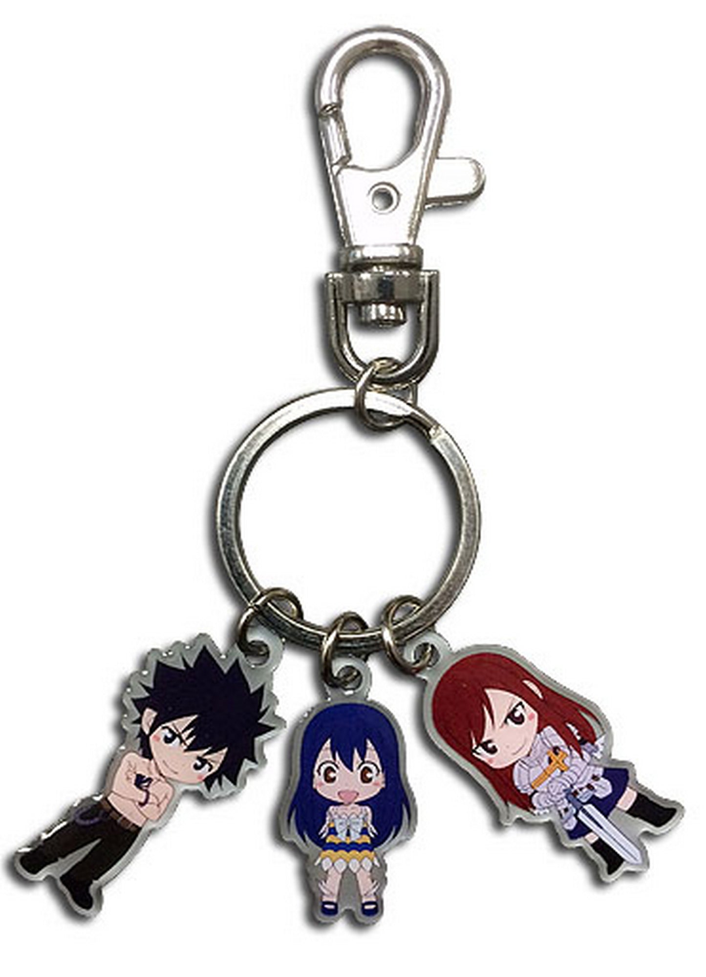 Fairy Tail - Gray Fullbuster, Wendy Marvell, Erza Scarlet Metal Keychain