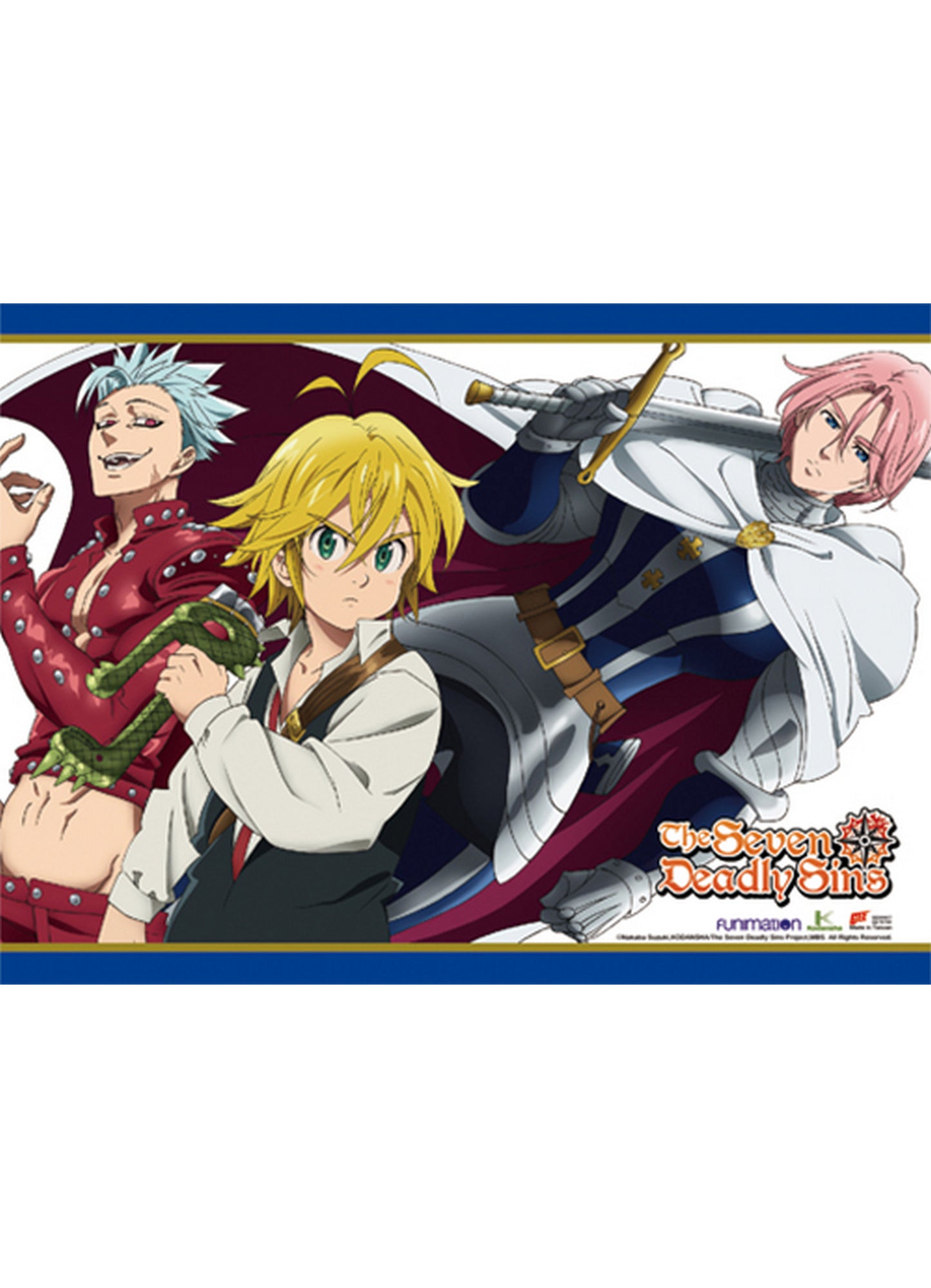 The Seven Deadly Sins - Meliodas & Ban & Gilthunder Wall Scroll 31"W x 43"H