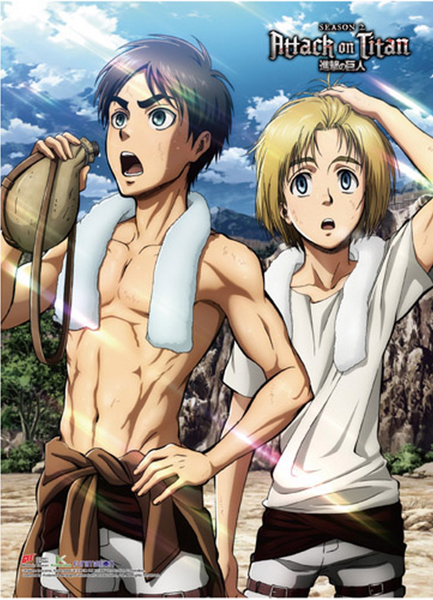 Attack on Titan Season 2 - Eren Yeager & Armin Arlet Wall Scroll 31"W x 43"H