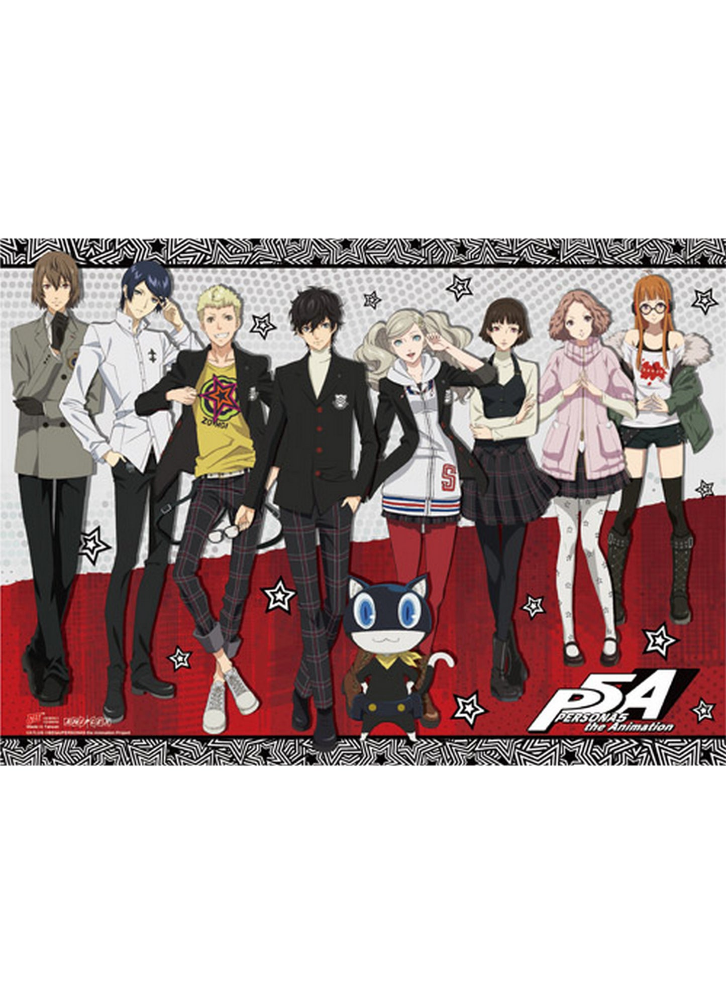 Persona 5 The Animation - Uniform Group Wall Scroll 31"W x 43"H
