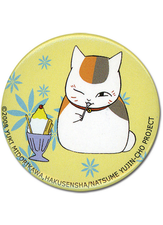 Natsumes Book Of Friends - Nyanko-sensei (Madara)s Ice Cream Button 1.25"