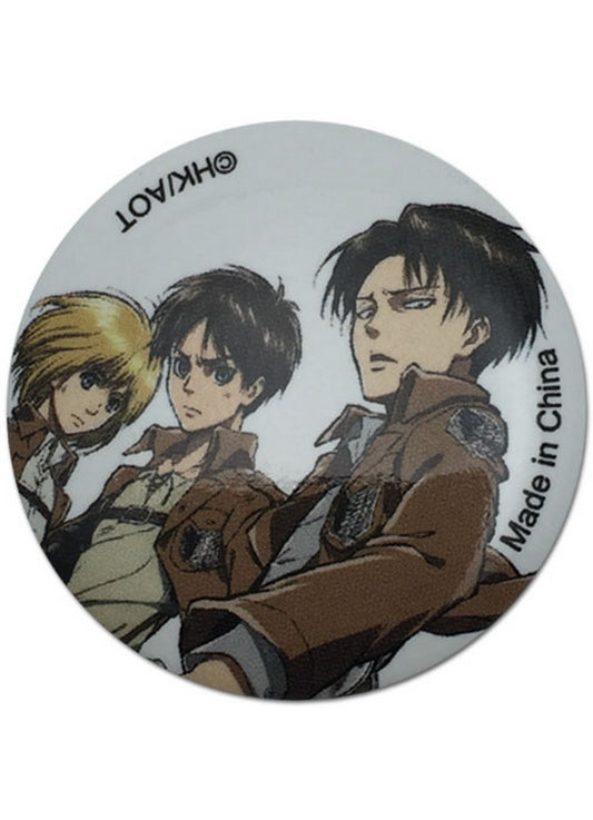 Attack On Titan - Armin Arlet Eren Yeager And Levi Ackerman Button