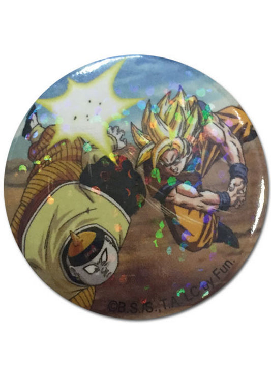 Dragon Ball Z - Android 19 And Son Goku Glitter Button