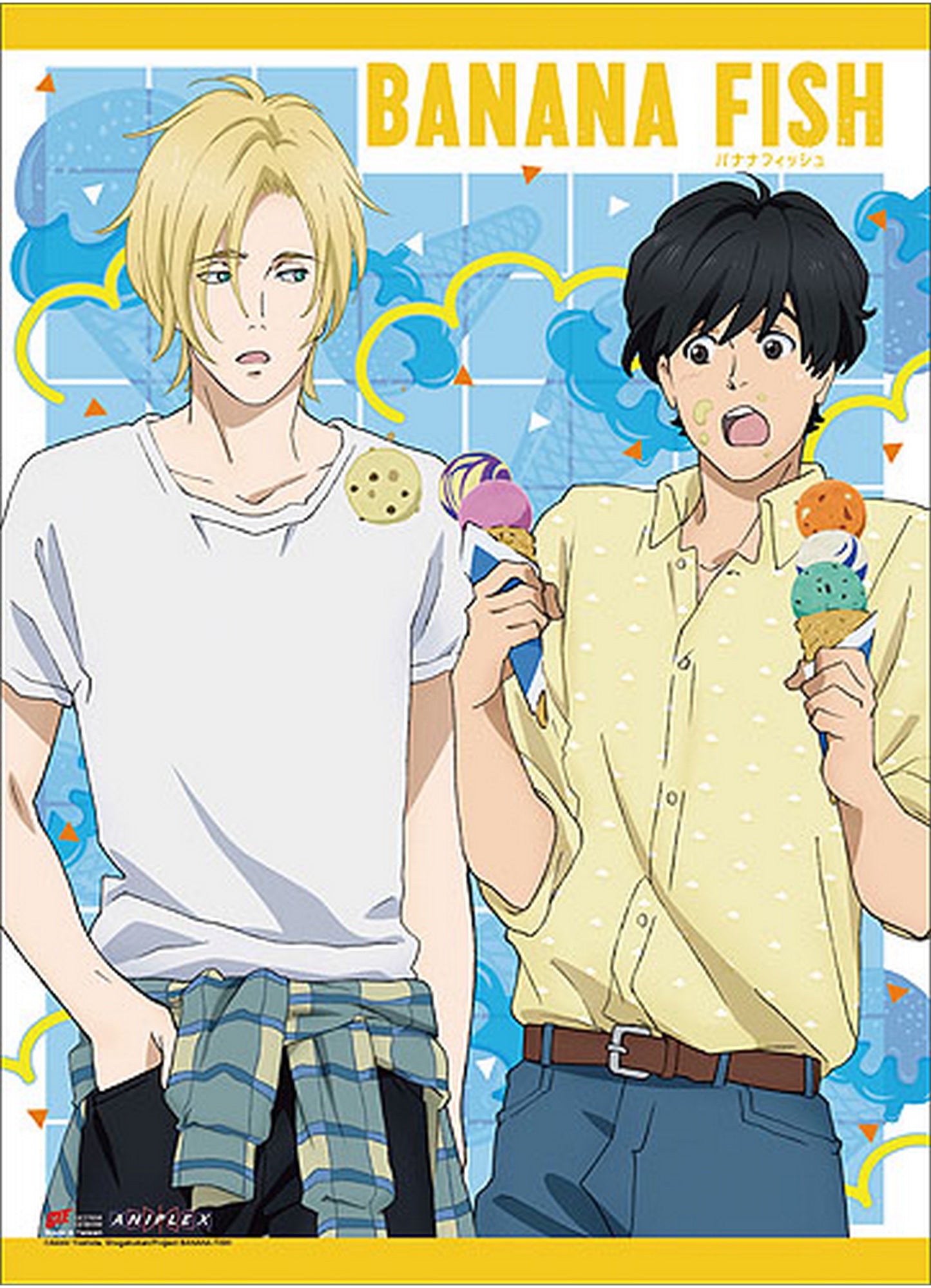 Banana Fish - Ash Lynx & Eiji Okumura Eating Ice Wall Scroll 31"W x 43"H