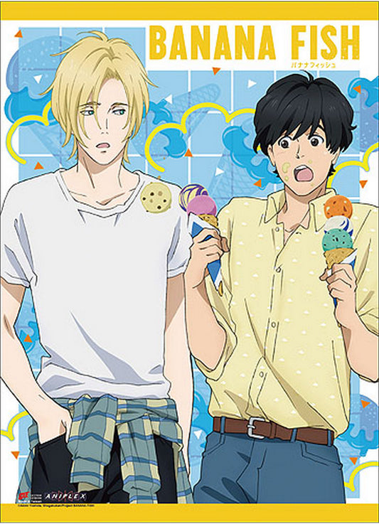 Banana Fish - Ash Lynx & Eiji Okumura Eating Ice Wall Scroll 31"W x 43"H