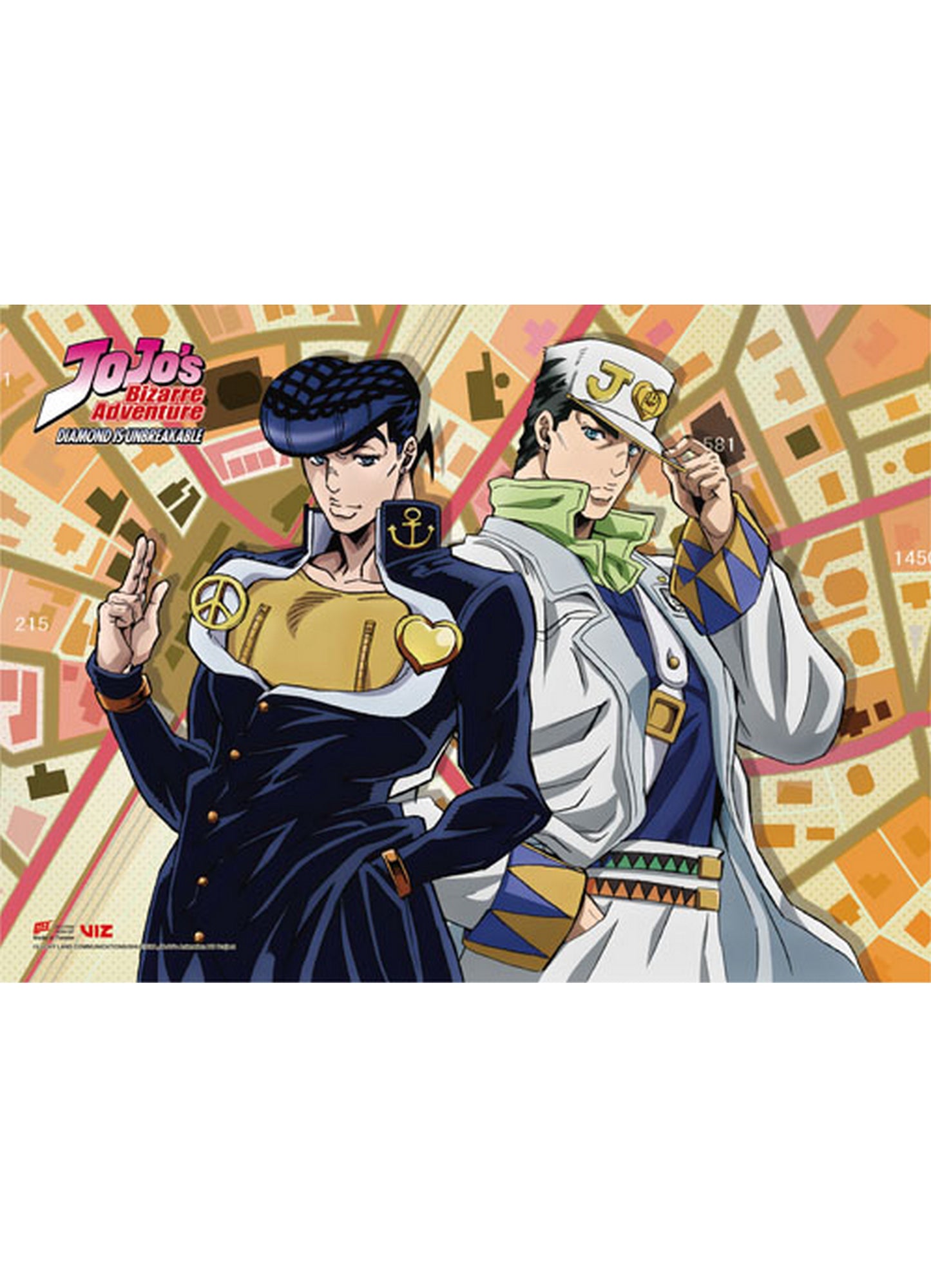 Jojos Bizarre Adventure S3 - Key Art Josuke Higashikata & Jotaro Kujo Wall Scroll 31"W x 43"H