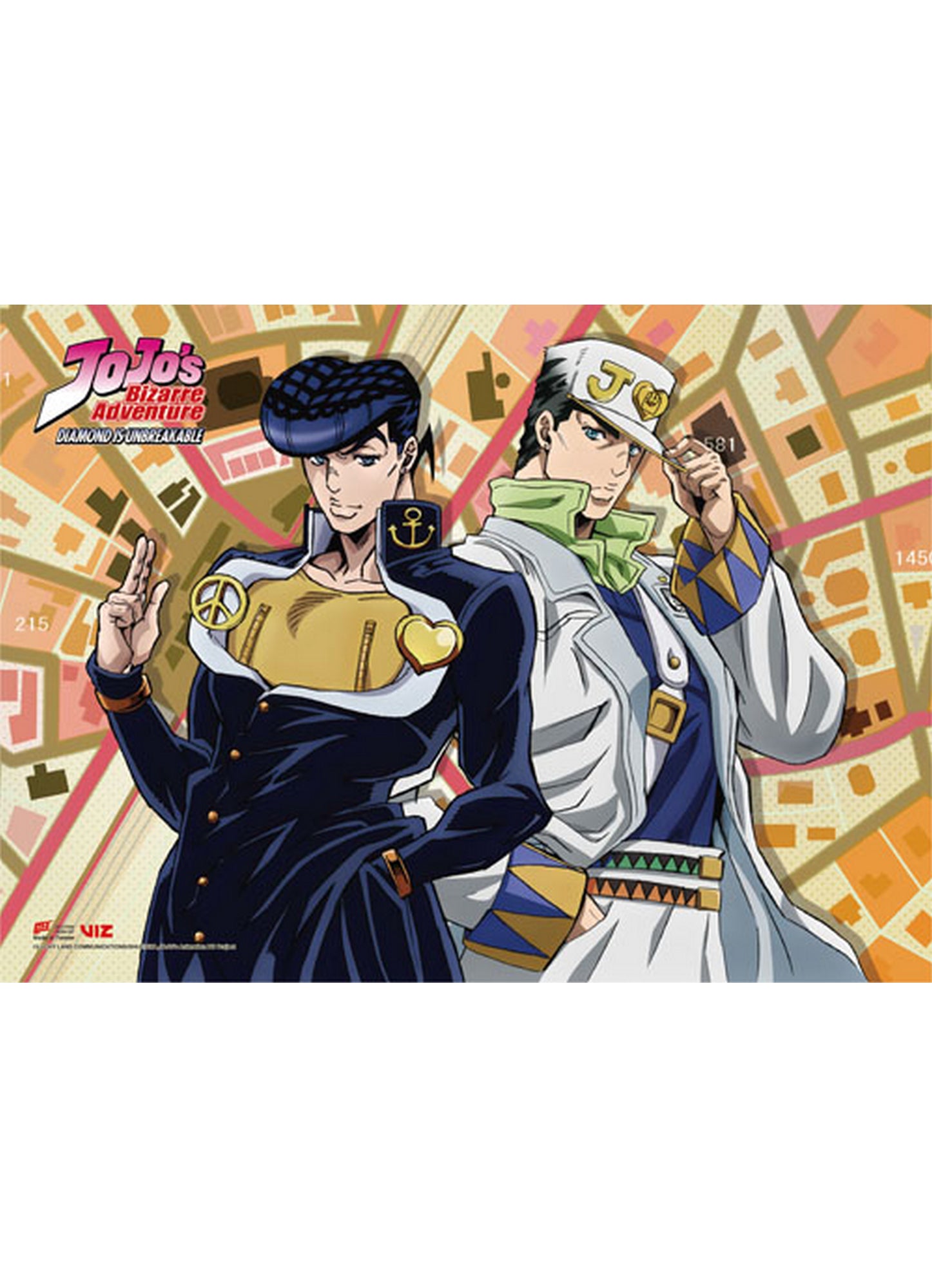 Jojos Bizarre Adventure S3 - Key Art Josuke Higashikata & Jotaro Kujo Wall Scroll 31"W x 43"H