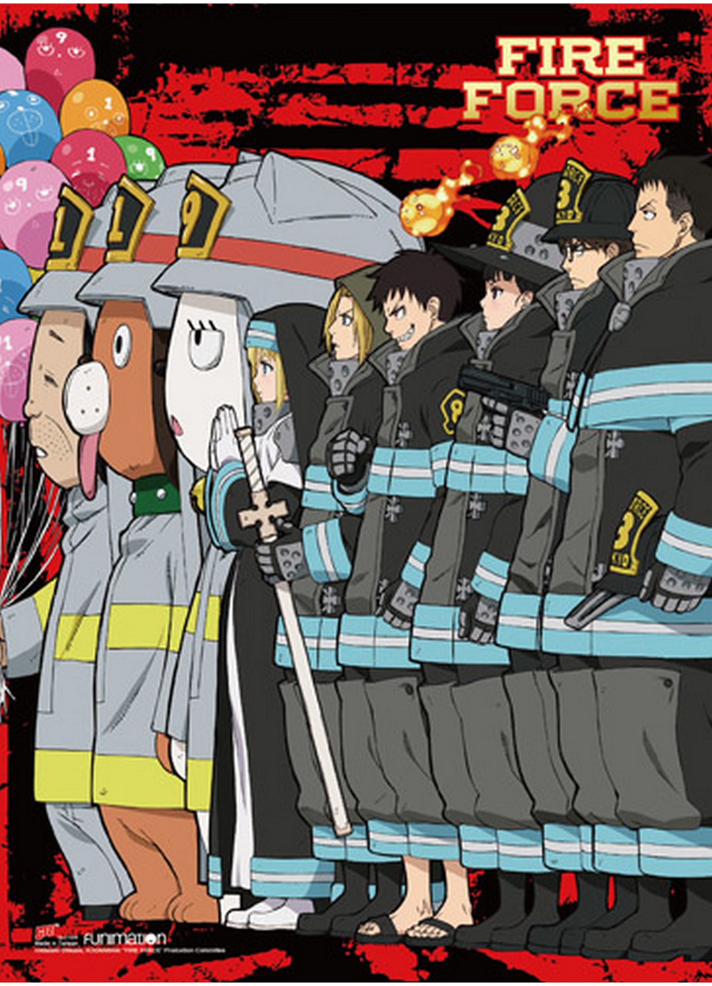 Fire Force - Group Teaser Art Wall Scroll 31"W x 43"H