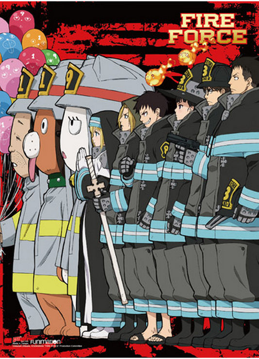 Fire Force - Group Teaser Art Wall Scroll 31"W x 43"H
