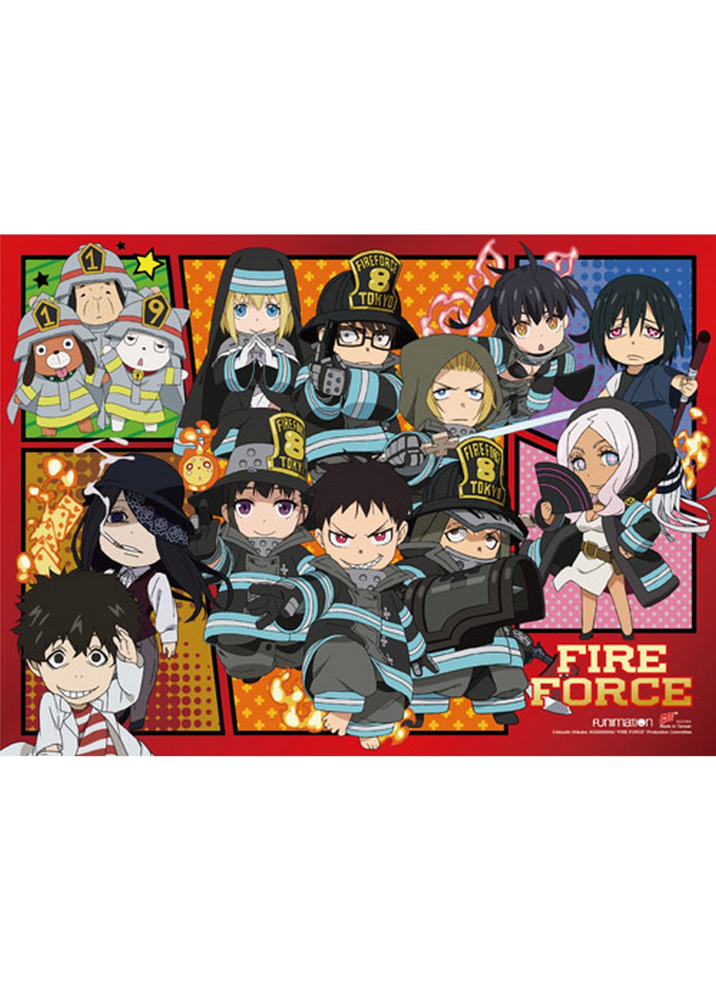 Fire Force - SD Character Art Wall Scroll 31"W x 43"H