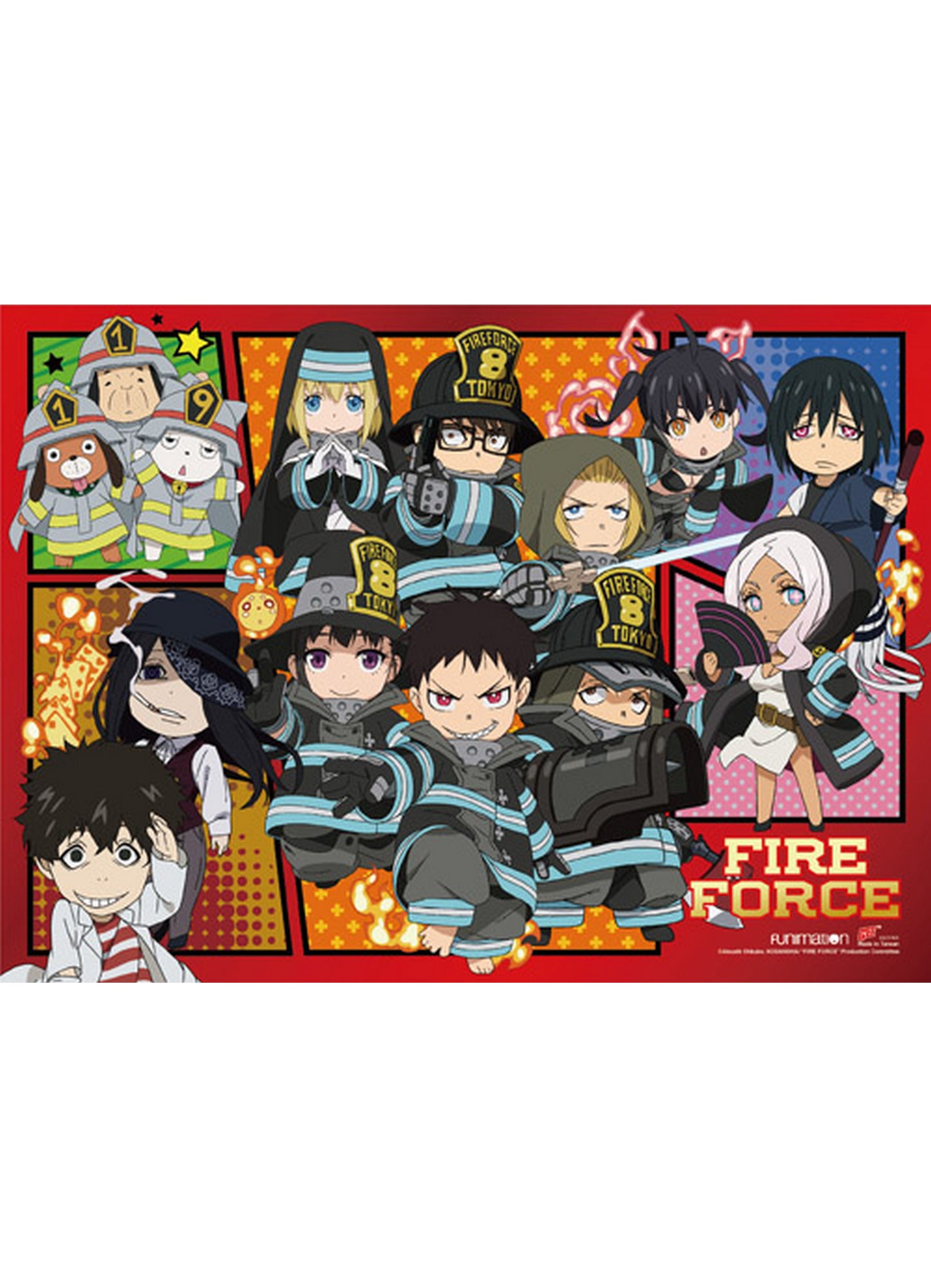 Fire Force - SD Character Art Wall Scroll 31"W x 43"H